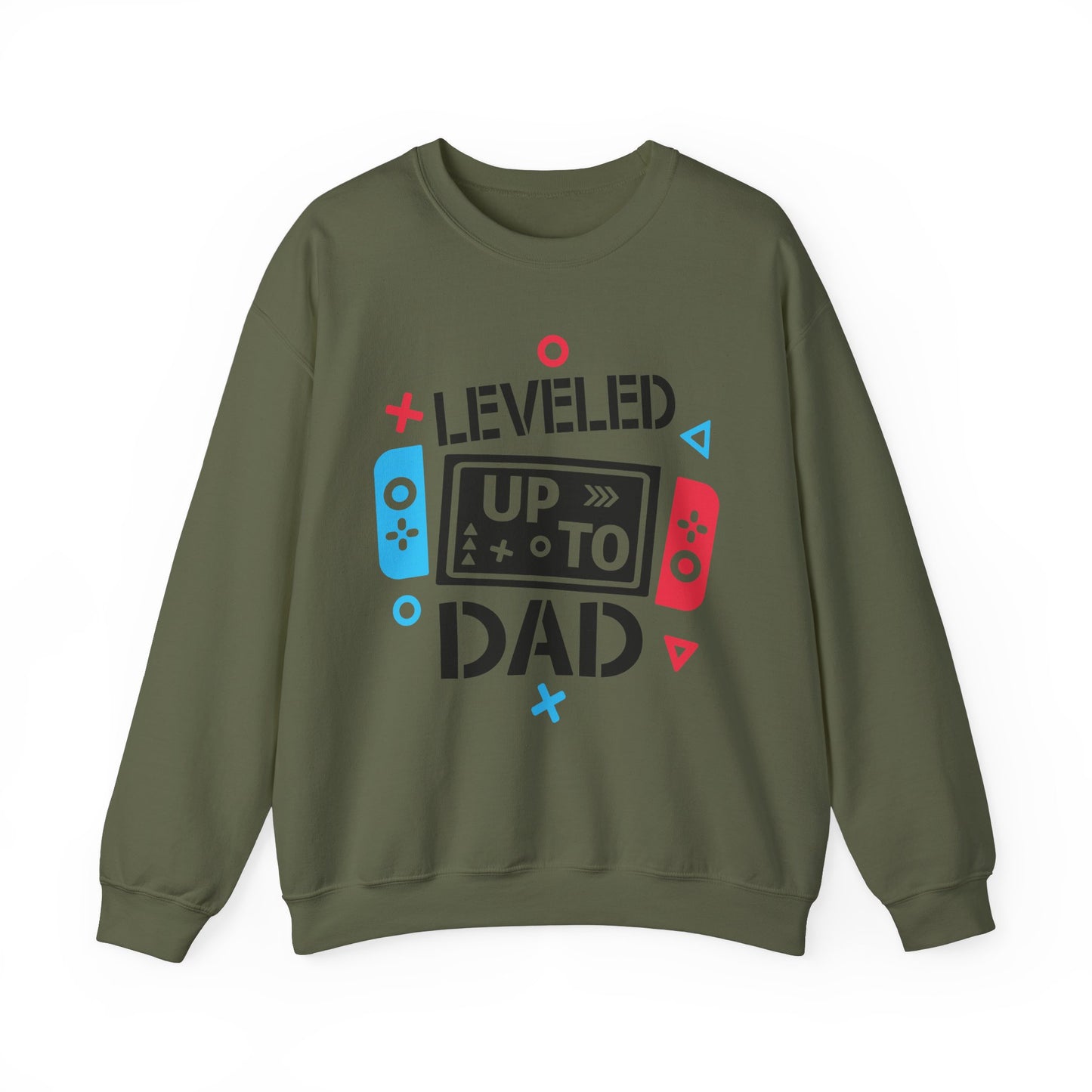 'Leveled Up to Dad' Unisex Crewneck Sweatshirt for Gamers