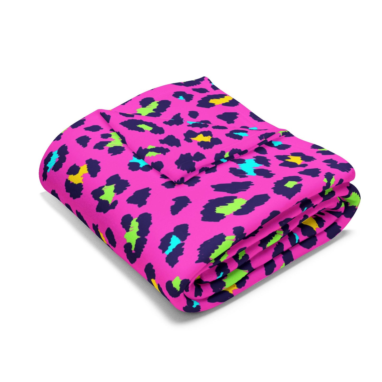 Vibrant Leopard Print Arctic Fleece Blanket - Cozy Throw, Animal Print Home Decor, Gift for Cat Lovers, Soft Blanket for Couch