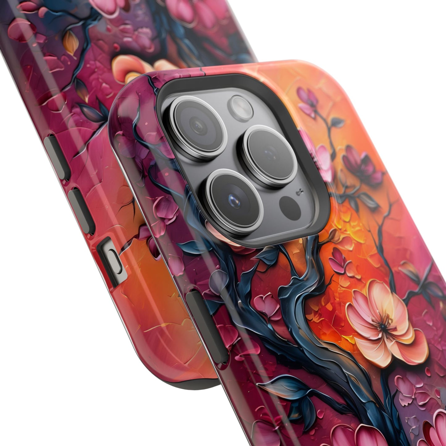 Floral Magnetic Tough Case - Colorful Flower Design Phone Cover, Gift for Her, Smartphone Accessories, Nature Lover, Unique