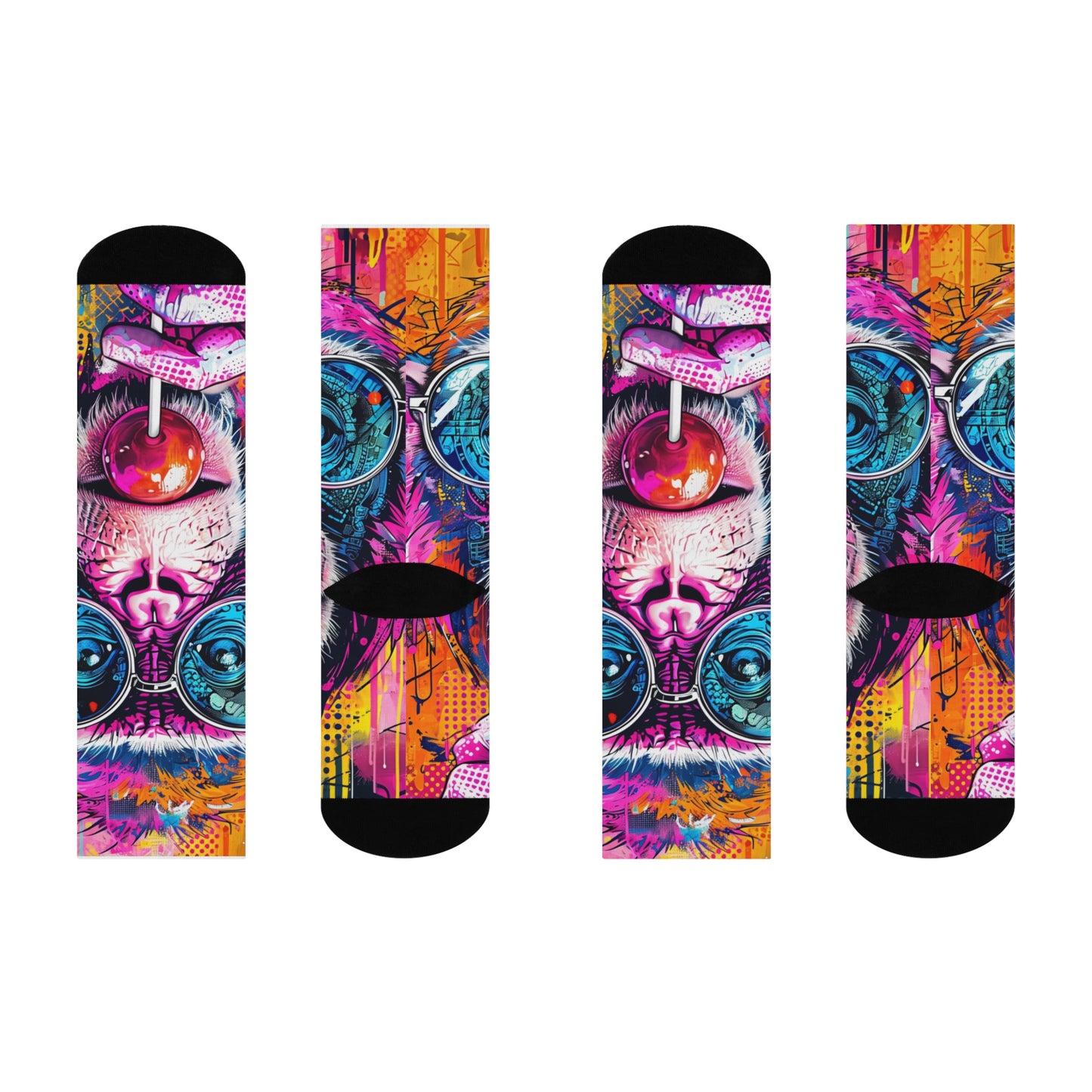 Colorful Funky Monkey Crew Socks, Fun Gift for Animal Lovers, Vibrant Graphic Socks for All Occasions, Cozy and Stylish Footwear