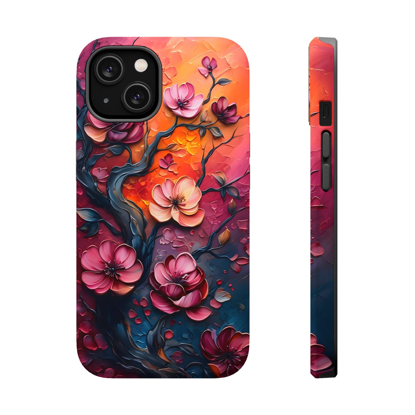 Floral Magnetic Tough Case - Colorful Flower Design Phone Cover, Gift for Her, Smartphone Accessories, Nature Lover, Unique