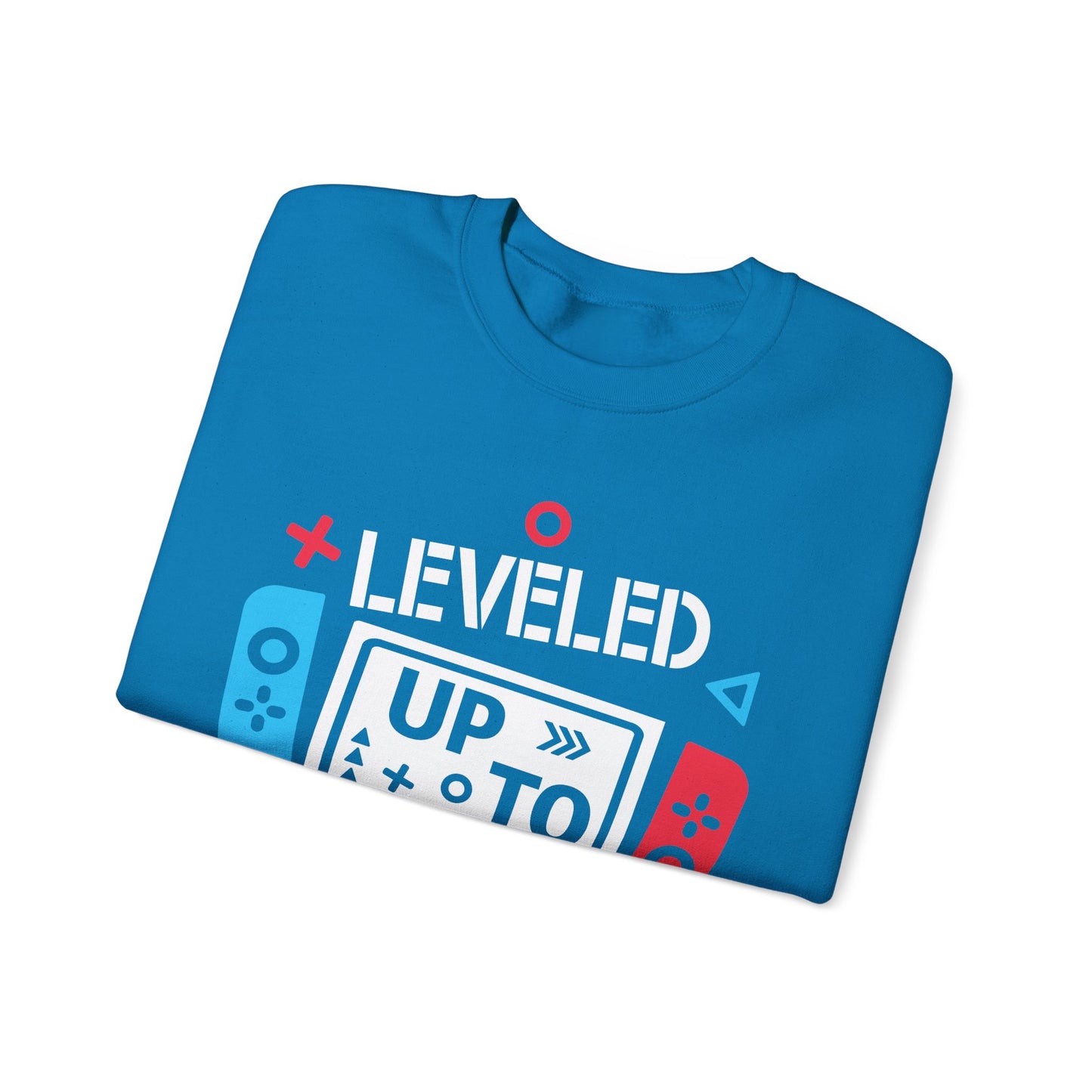 Leveled Up to Dad Gaming Sweatshirt - Unisex Heavy Blend™ Crewneck