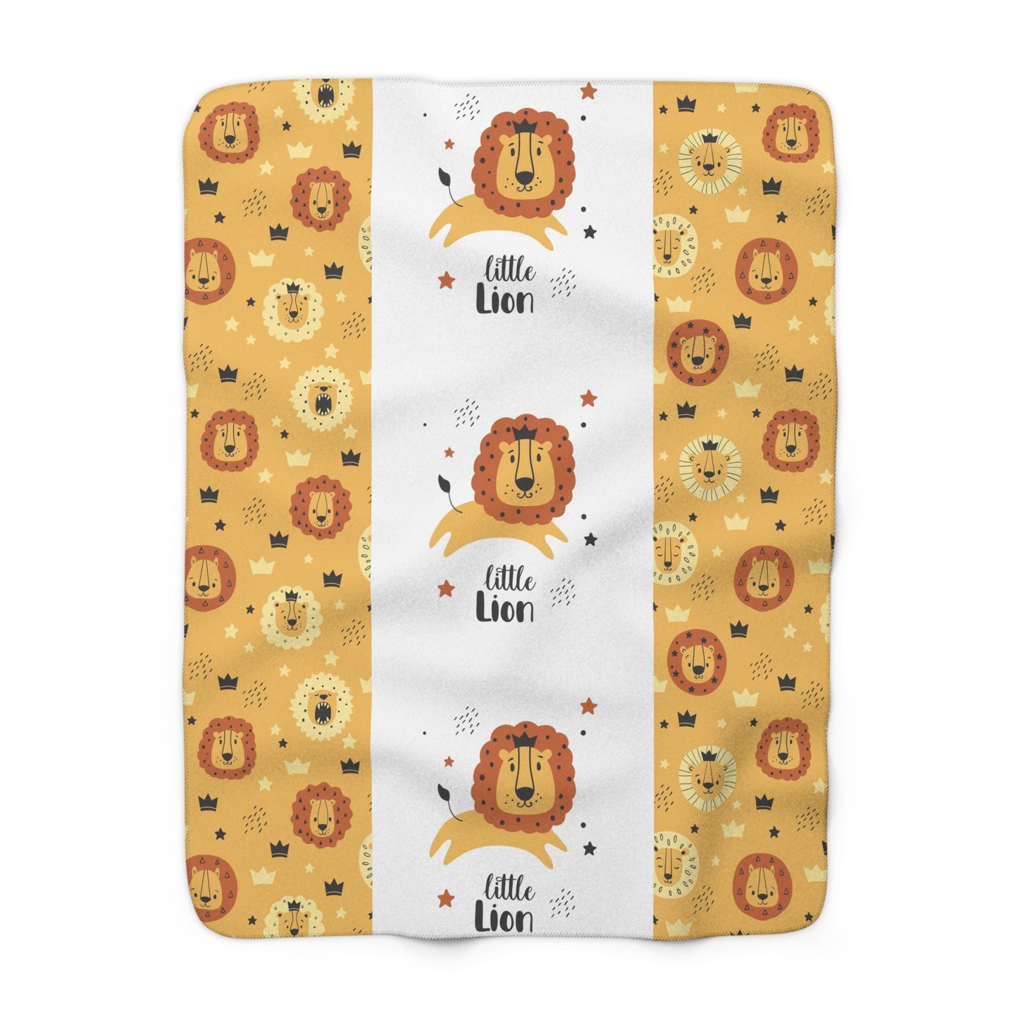 Little Lion Sherpa Fleece Blanket - Cozy Baby Blanket, Nursery Decor, Baby Shower Gift, Kids Plush Throw, Safari Kids Bedding