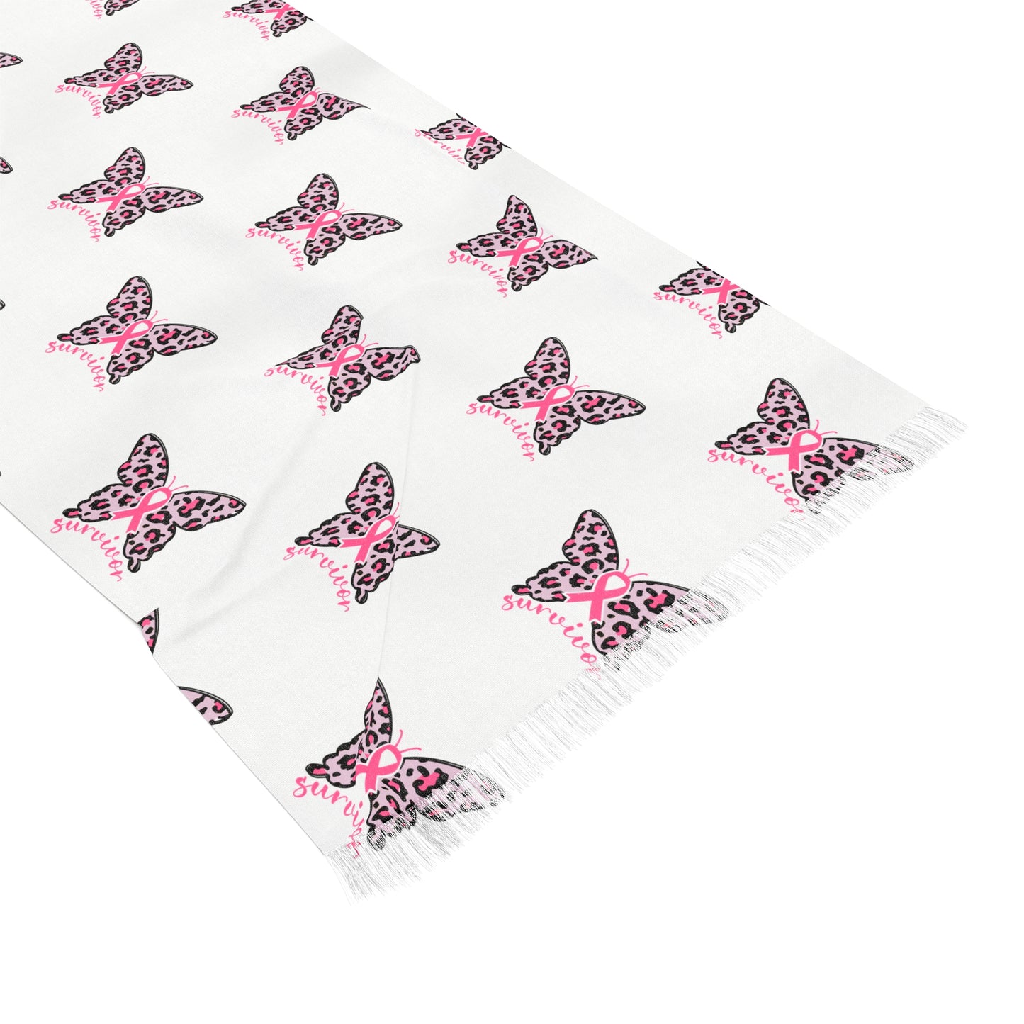 Fashionable Butterfly Print Light Scarf – Perfect for Warm Weather & Stylish Layering, Breast cancer survivors as a symbol of hope and empowerment.