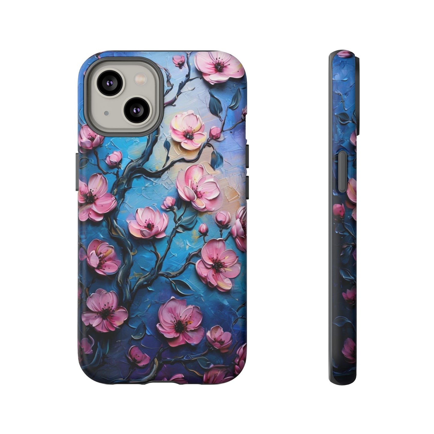 Floral Phone Case, Tough Cases with Pink Flower Design, Artistic Phone Cover, Unique Gift for Her, iPhone Case - Protective Phone Cover,