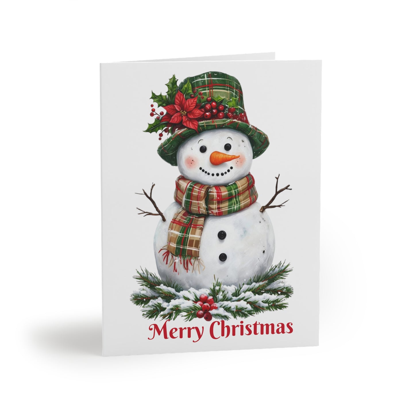 Merry Christmas Snowman Greeting Cards Set, Holiday Cards, Festive Greetings, Winter Cards, Christmas Wishes