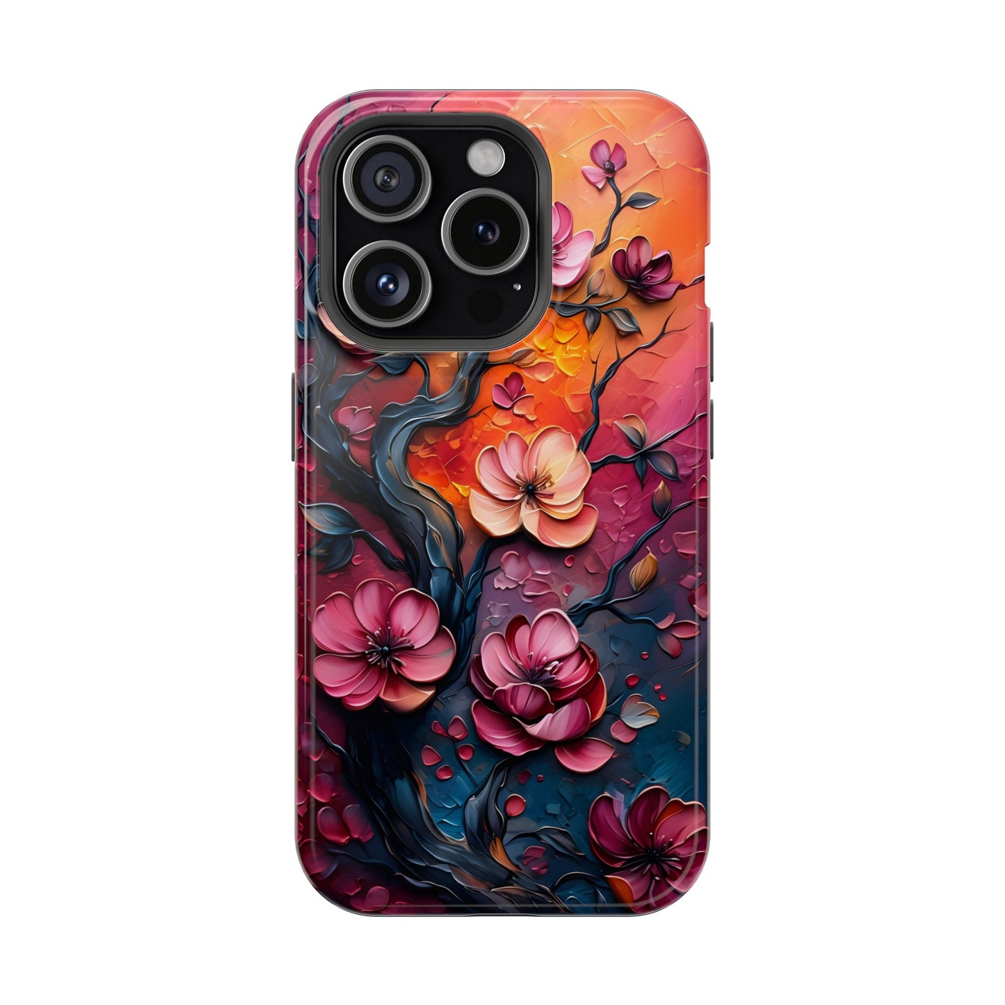 Floral Magnetic Tough Case - Colorful Flower Design Phone Cover, Gift for Her, Smartphone Accessories, Nature Lover, Unique