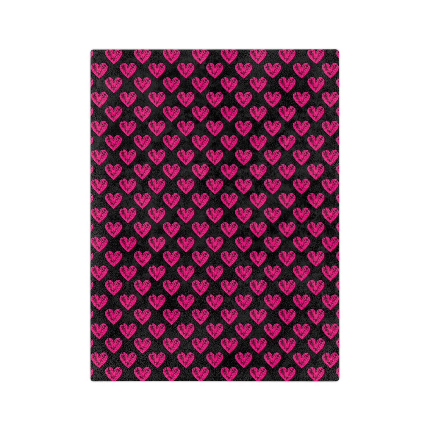 Cozy Velveteen Microfiber Blanket with Pink Heart Design - Perfect for Valentine's Day & Gift Giving