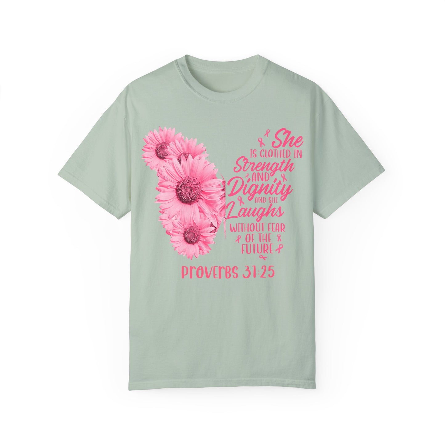 Inspirational Floral T-Shirt | Proverbs 31:25 | Strength & Dignity