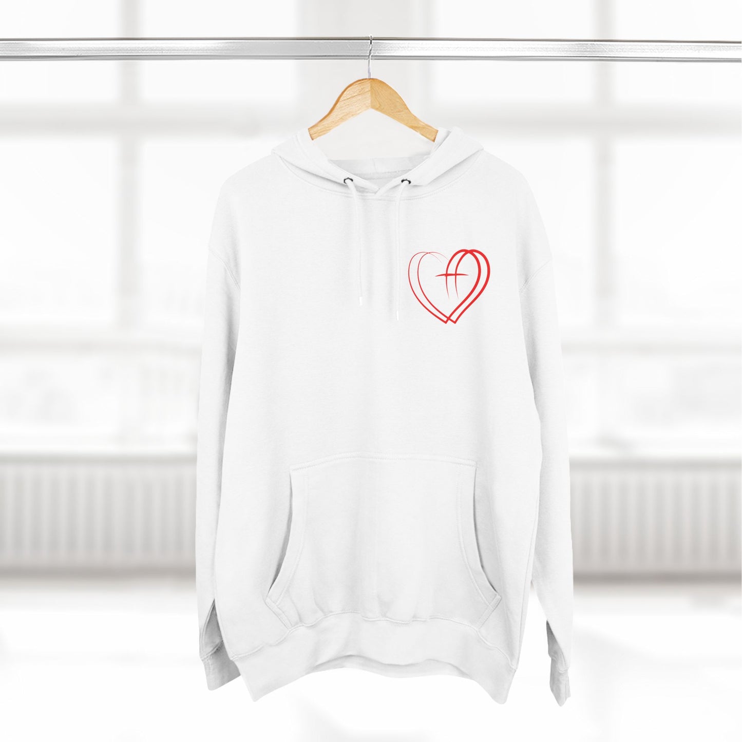 Heartfelt Fleece Hoodie, Warm Graphic Sweatshirt, Cozy Casual Wear, Perfect Gift for Loved Ones, Thoughtful Valentines Apparel - Three-Panel