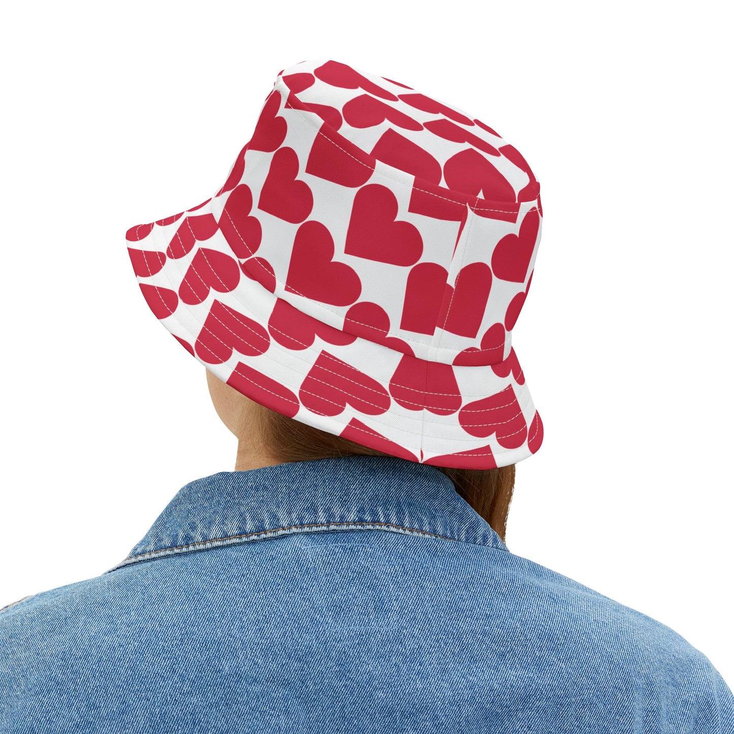 Love Heart Bucket Hat, Valentines Gift, Summer Hat, Festival Accessory, Cute Sun Protection, Casual Style