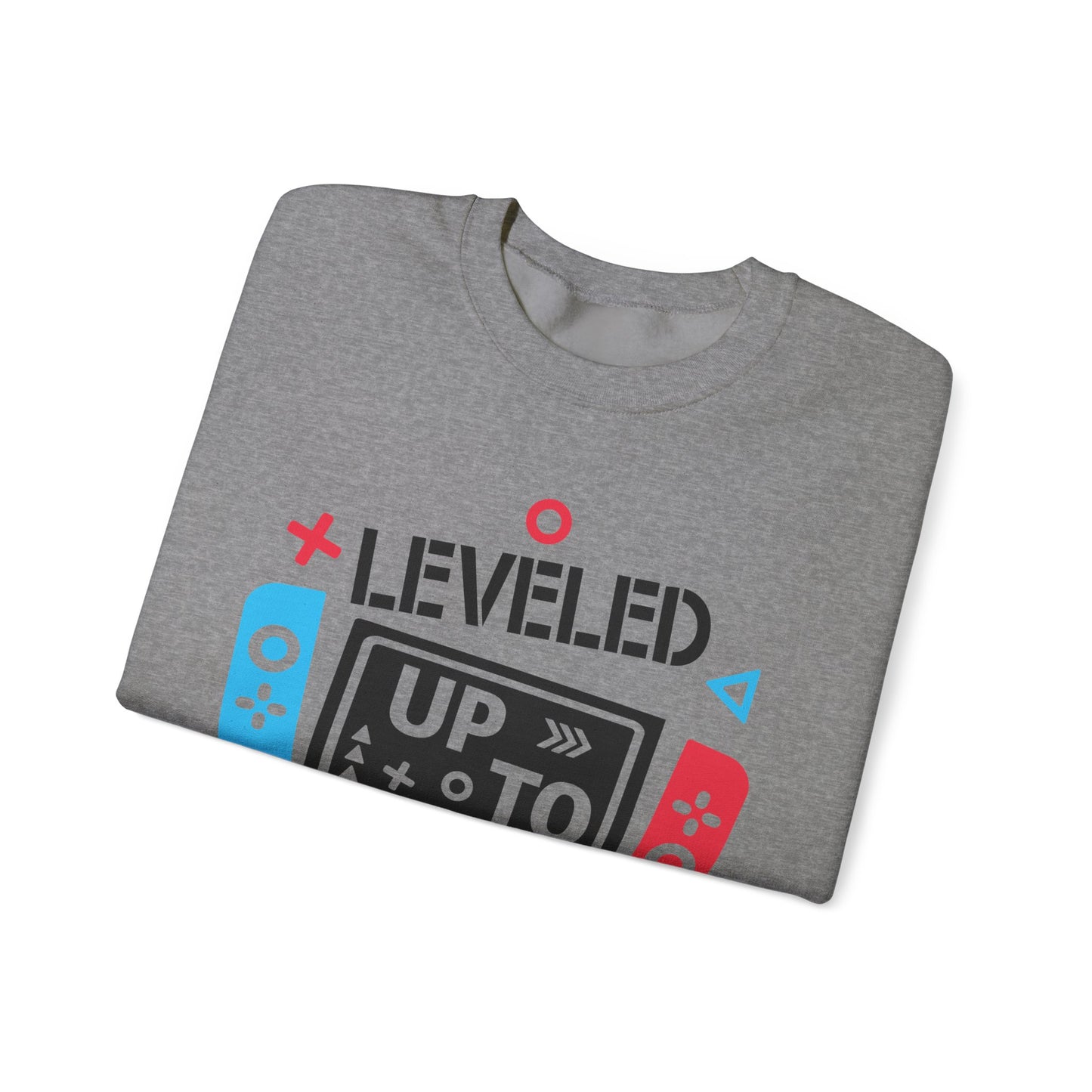 'Leveled Up to Dad' Unisex Crewneck Sweatshirt for Gamers