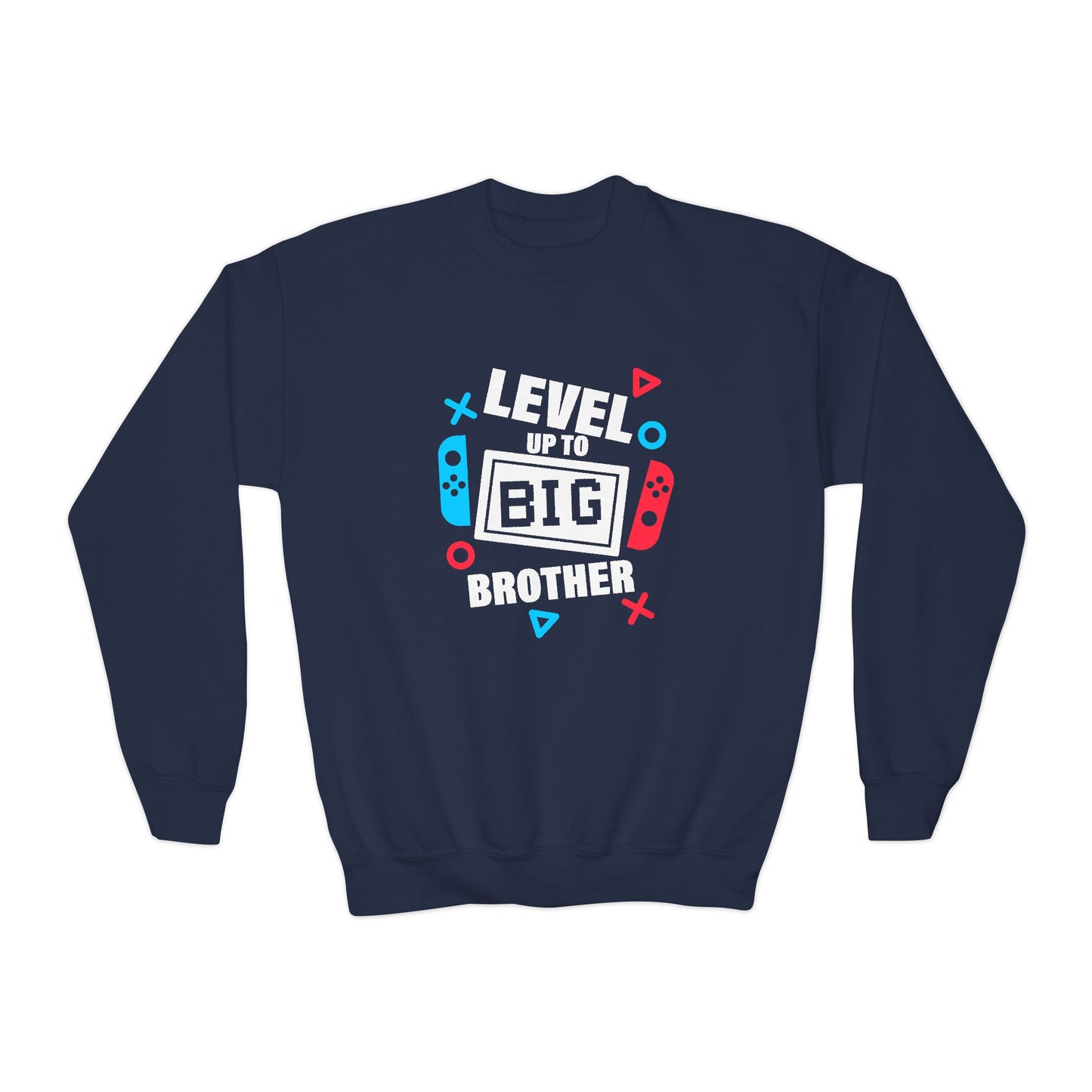 Video Game Inspired Youth Crewneck Sweatshirt - Level Up to Big Brother