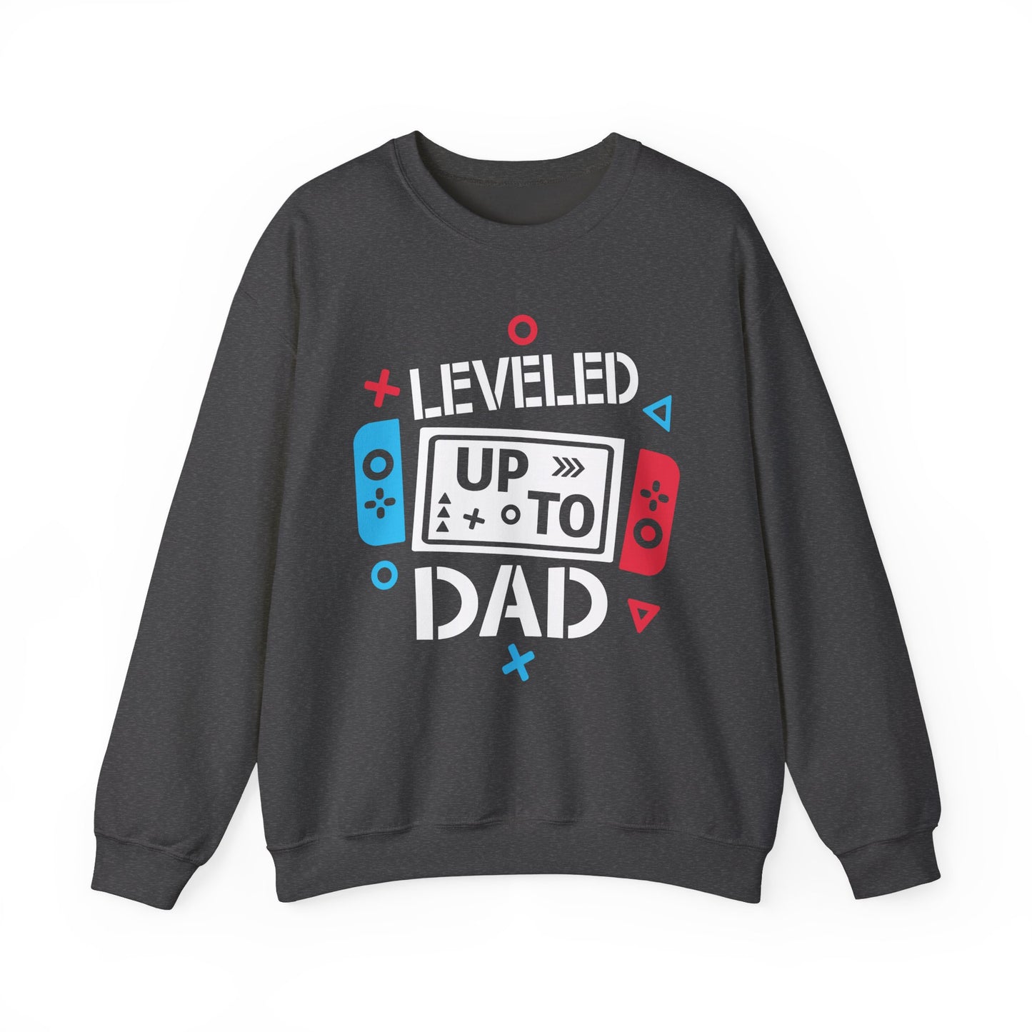 Leveled Up to Dad Sweatshirt - Unisex Gaming Crewneck for Fathers