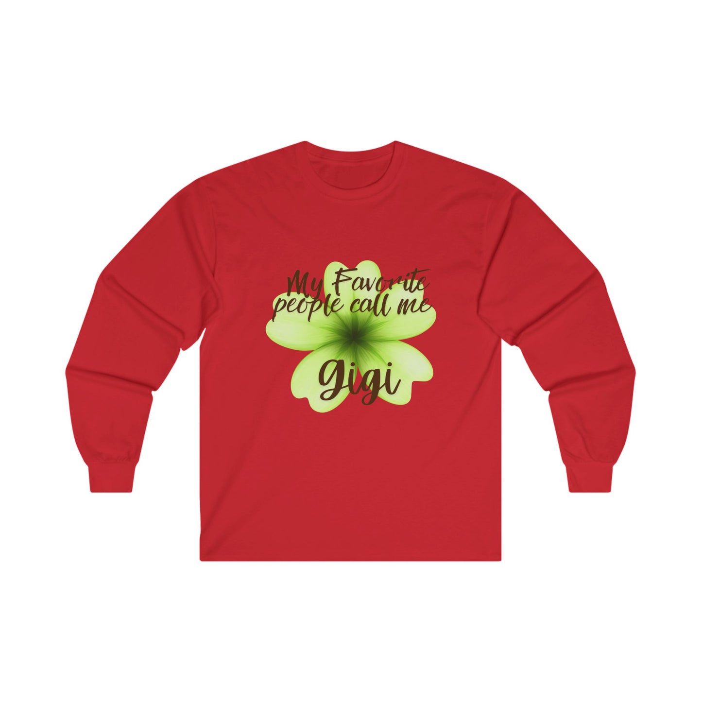 Personalized Gigi Long Sleeve Tee for Loved Ones, Great Gift for Birthdays, Anniversaries, Family Gatherings, Gifts for Grandma, Fun -