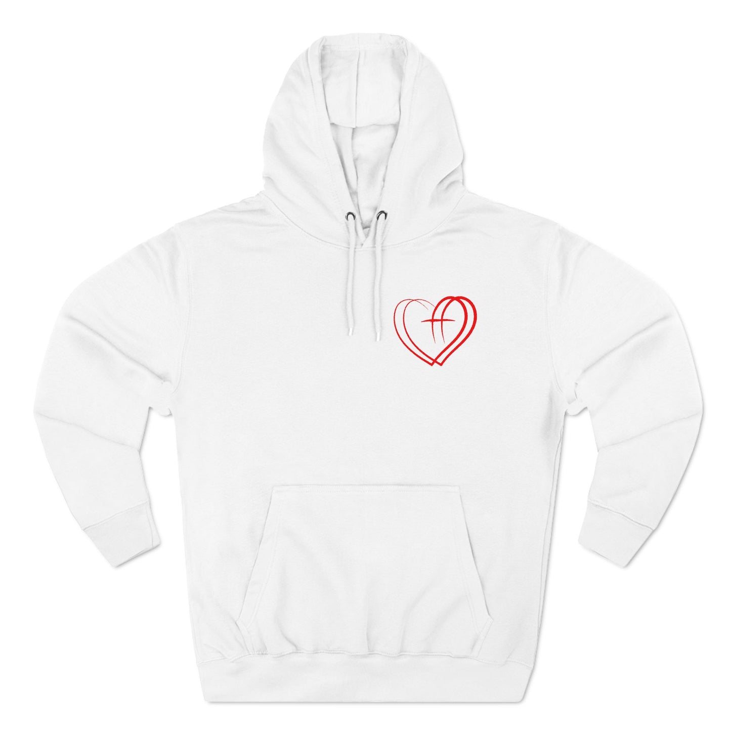 Heartfelt Fleece Hoodie, Warm Graphic Sweatshirt, Cozy Casual Wear, Perfect Gift for Loved Ones, Thoughtful Valentines Apparel - Three-Panel