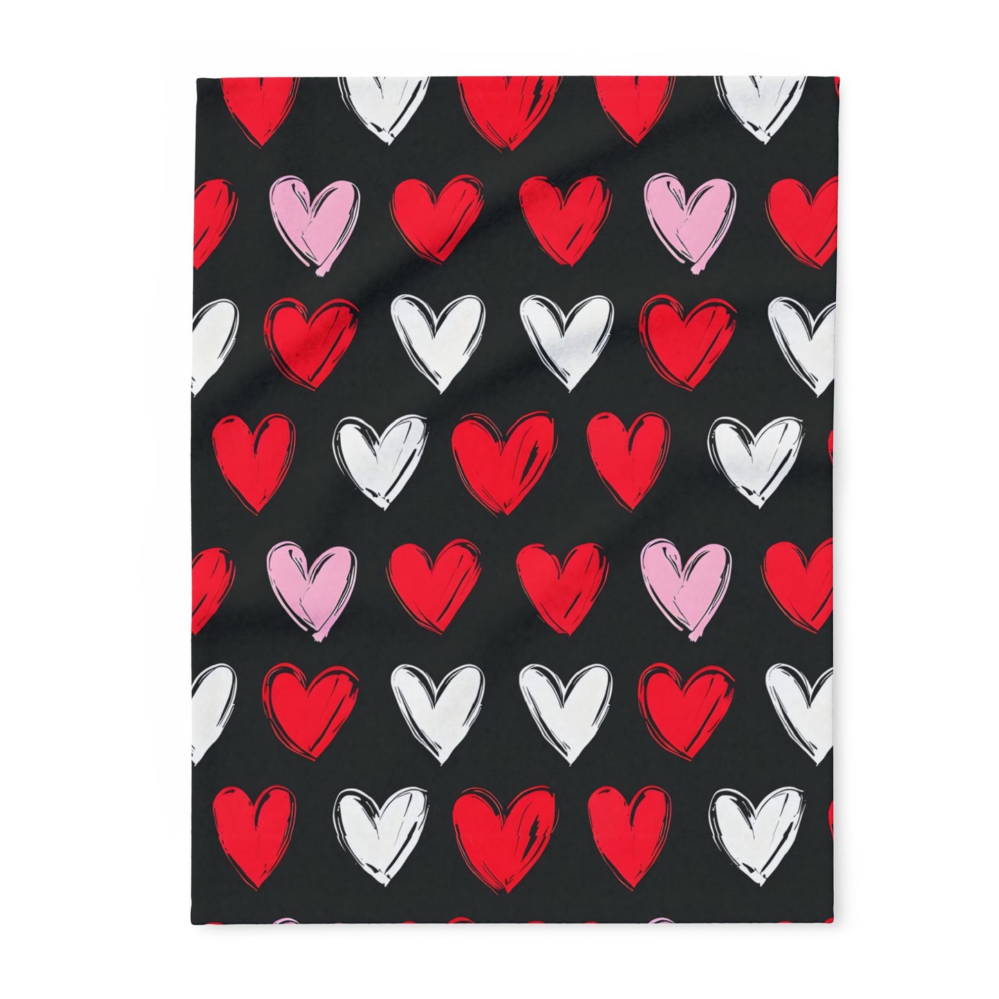 Cozy Heart Print Arctic Fleece Blanket for Valentine's Day