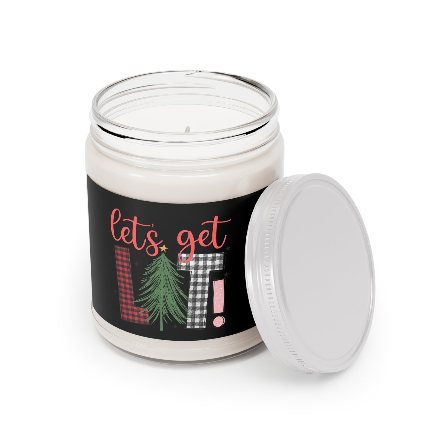 Holiday Scented Candle - "Let's Get Lit!" - Cozy Home Decor, Christmas Gift, Aromatherapy, Party Favors, Self-Care