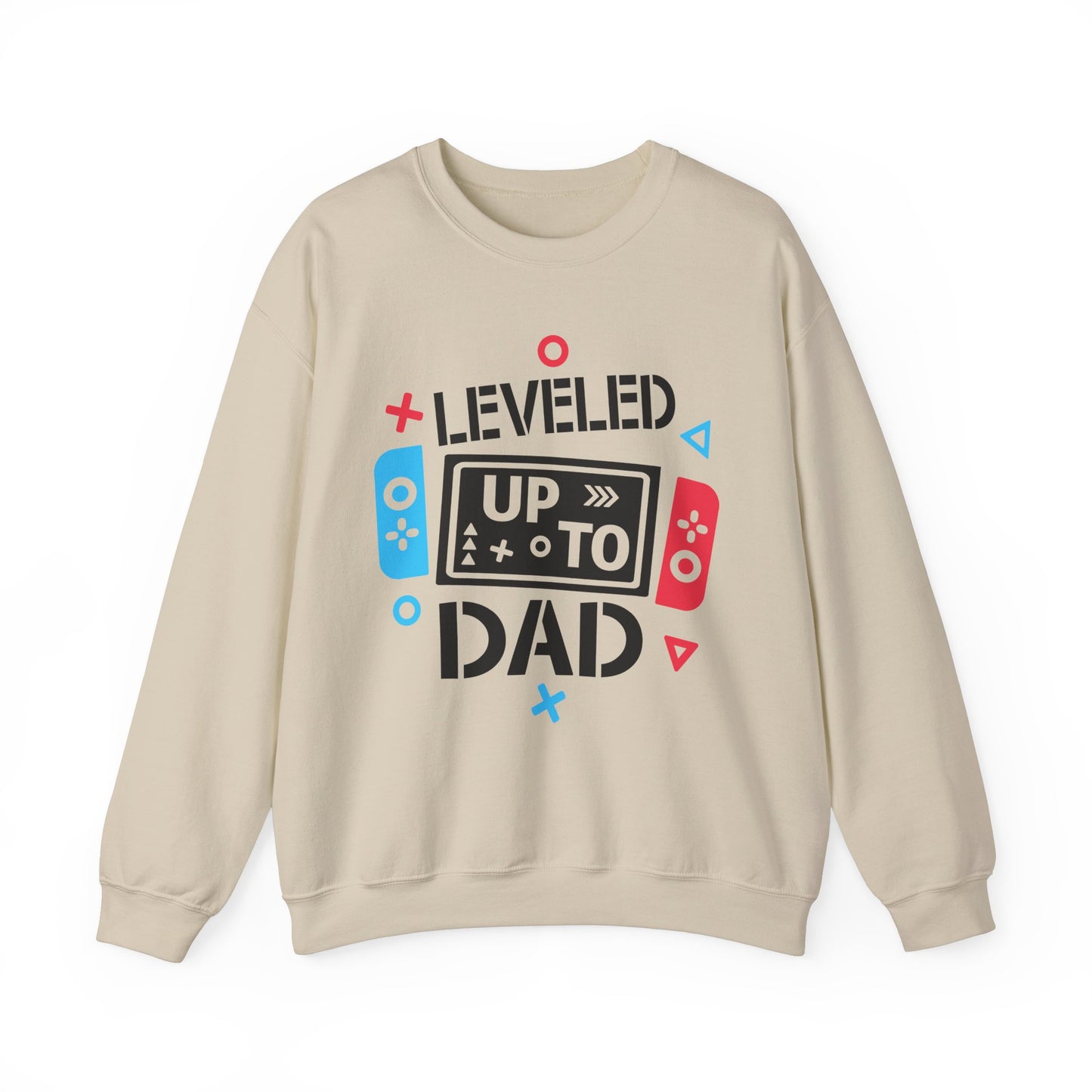 'Leveled Up to Dad' Unisex Crewneck Sweatshirt for Gamers