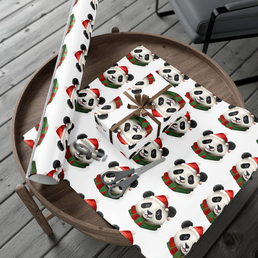 Wrapping Paper, Panda Gift Wrap, Cute Christmas Wrap, Eco-Friendly Packaging, Holiday Gift, Festive Decor, Panda Lover's Gift, Gift Wrapping