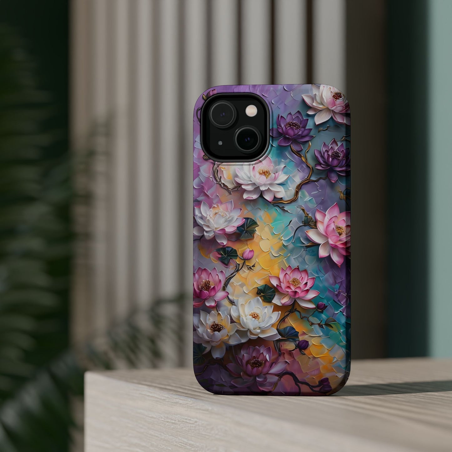 Floral Magnetic Phone Case, Unique Smartphone Accessory, Botanical Design, Gift for Her, Nature Lover, Spring Decor