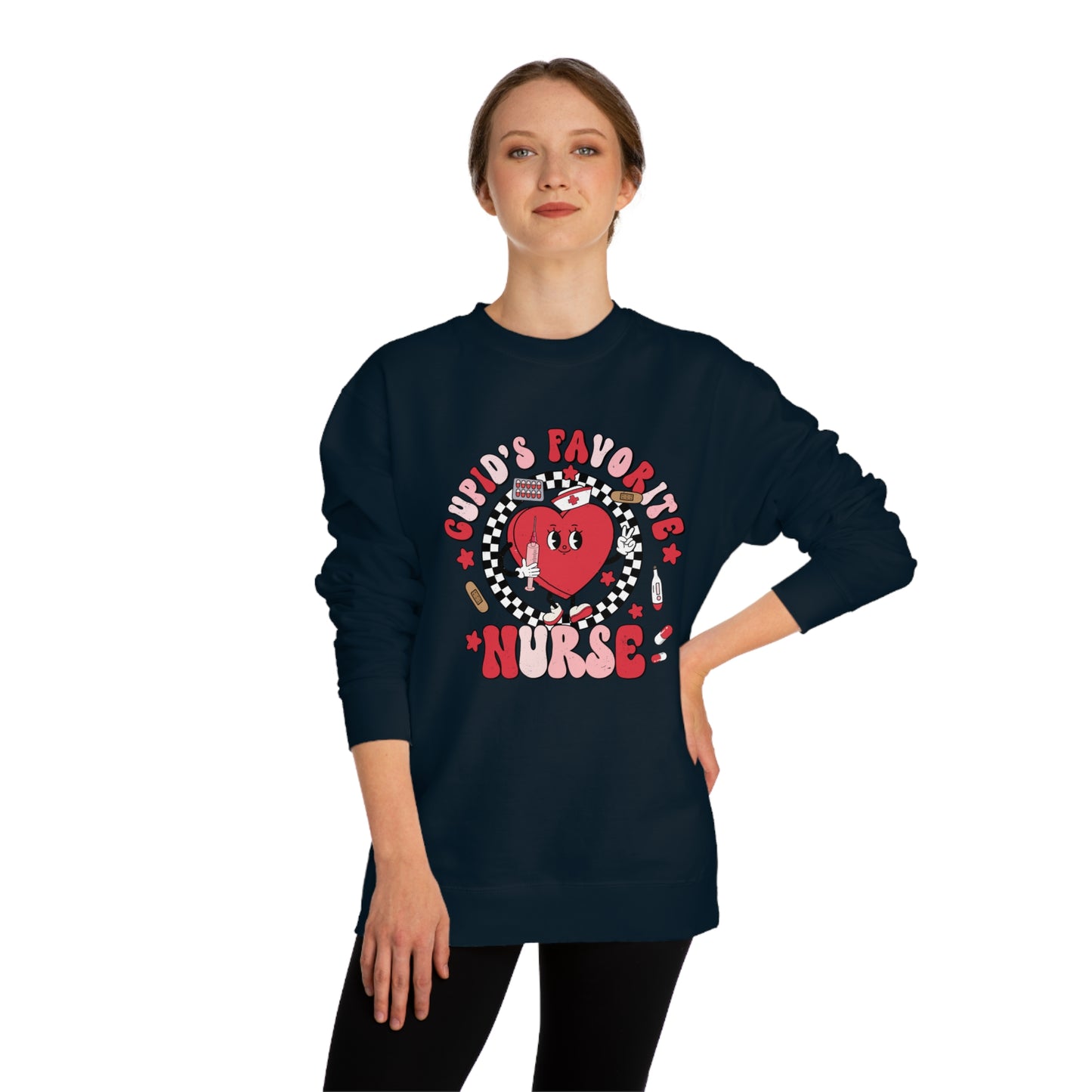 Cupid's Favorite Nurse Unisex Crew Neck Sweatshirt - Valentine's Day Gift for Healthcare Heroes