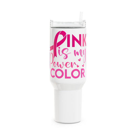 Empowering Pink 40oz Tumbler - Perfect for Breast Cancer Awareness, Gifts, Sports, Travel, and Everyday Hydration, Stylish Drinkware