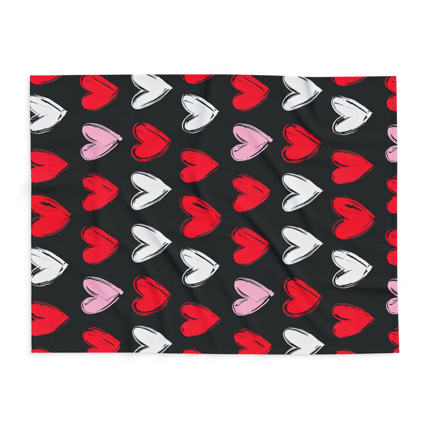 Cozy Heart Print Arctic Fleece Blanket for Valentine's Day