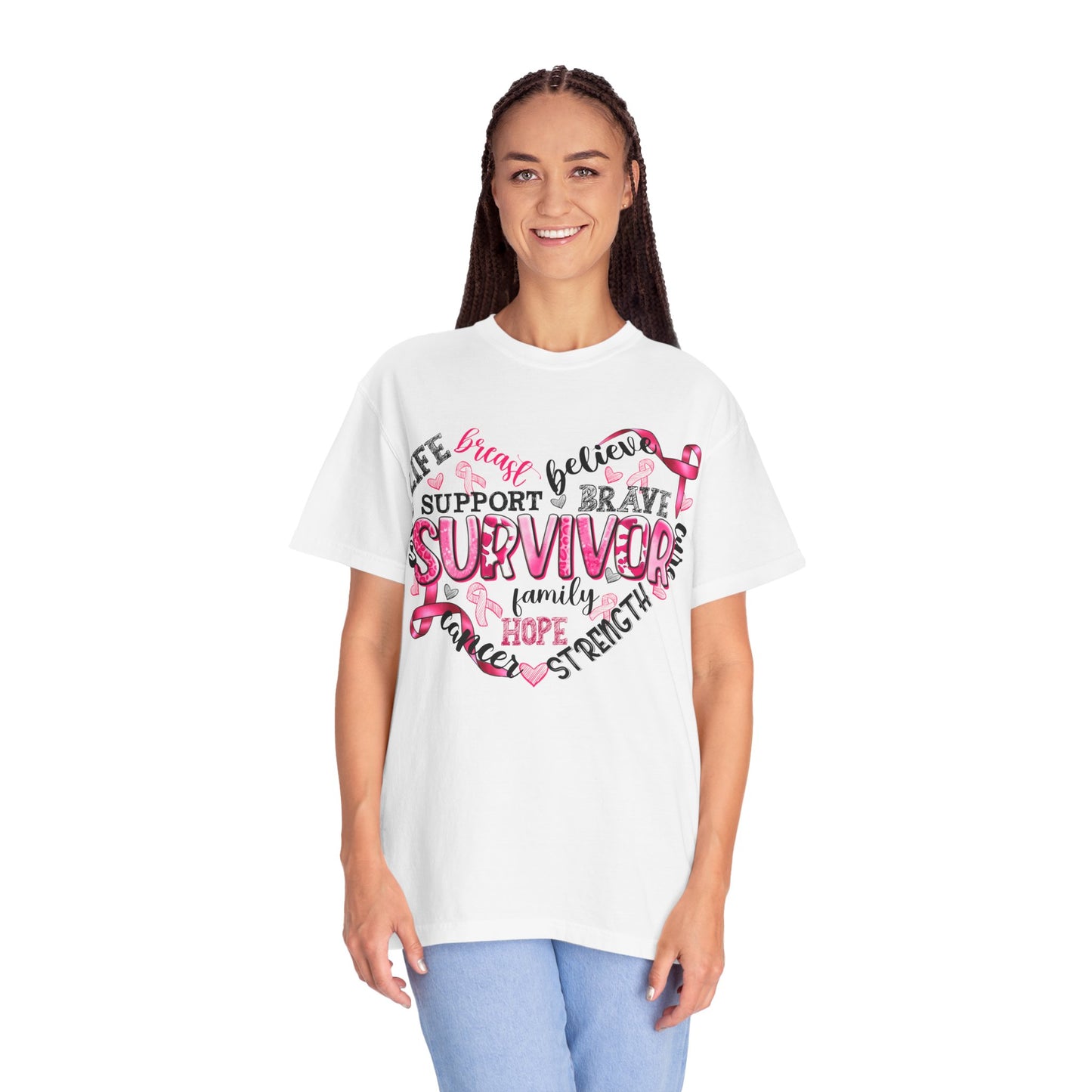 Breast Cancer Survivor Unisex T-Shirt - Hope, Strength & Support