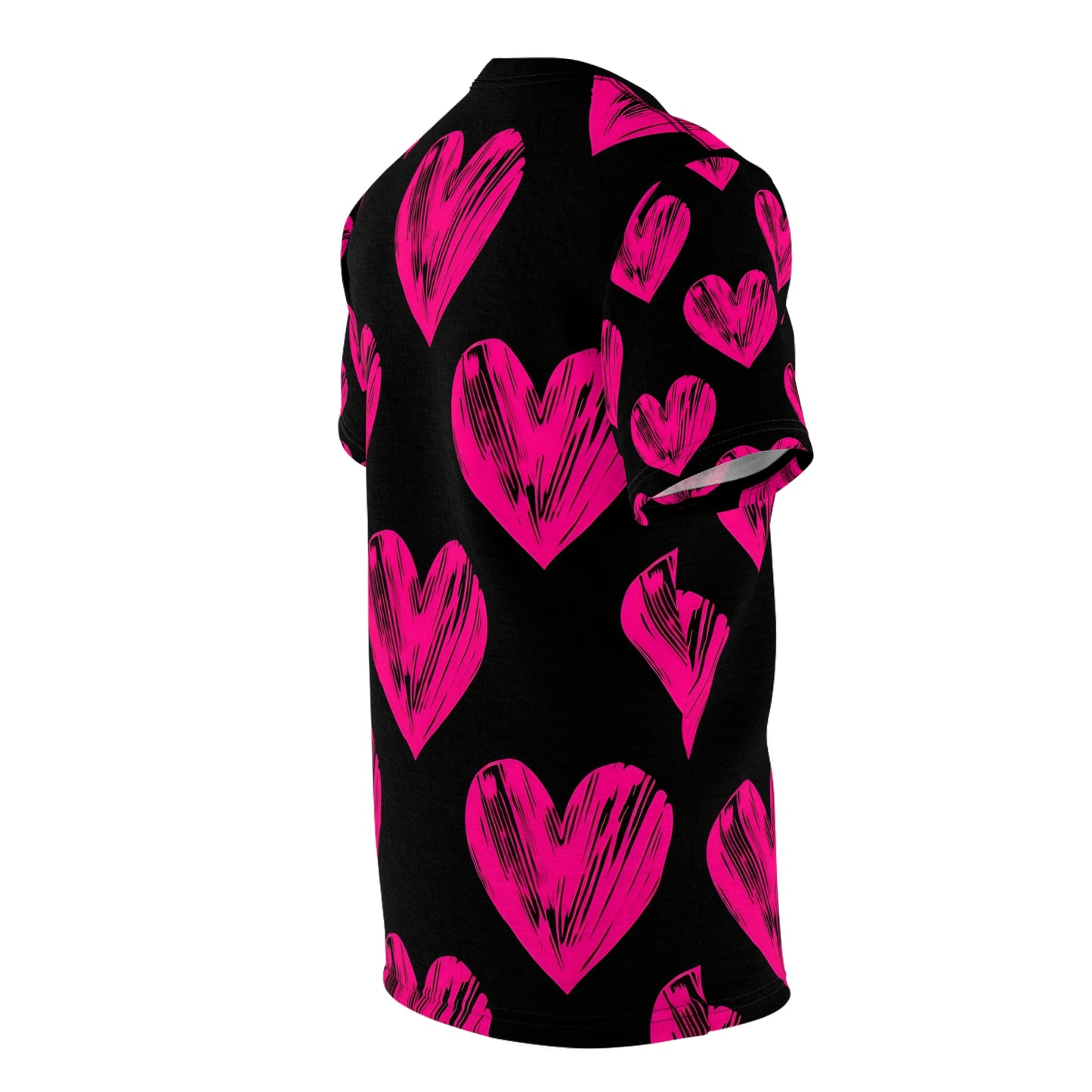 Love Heart Pattern Unisex Tee - Perfect for Valentine's Day and Casual Wear