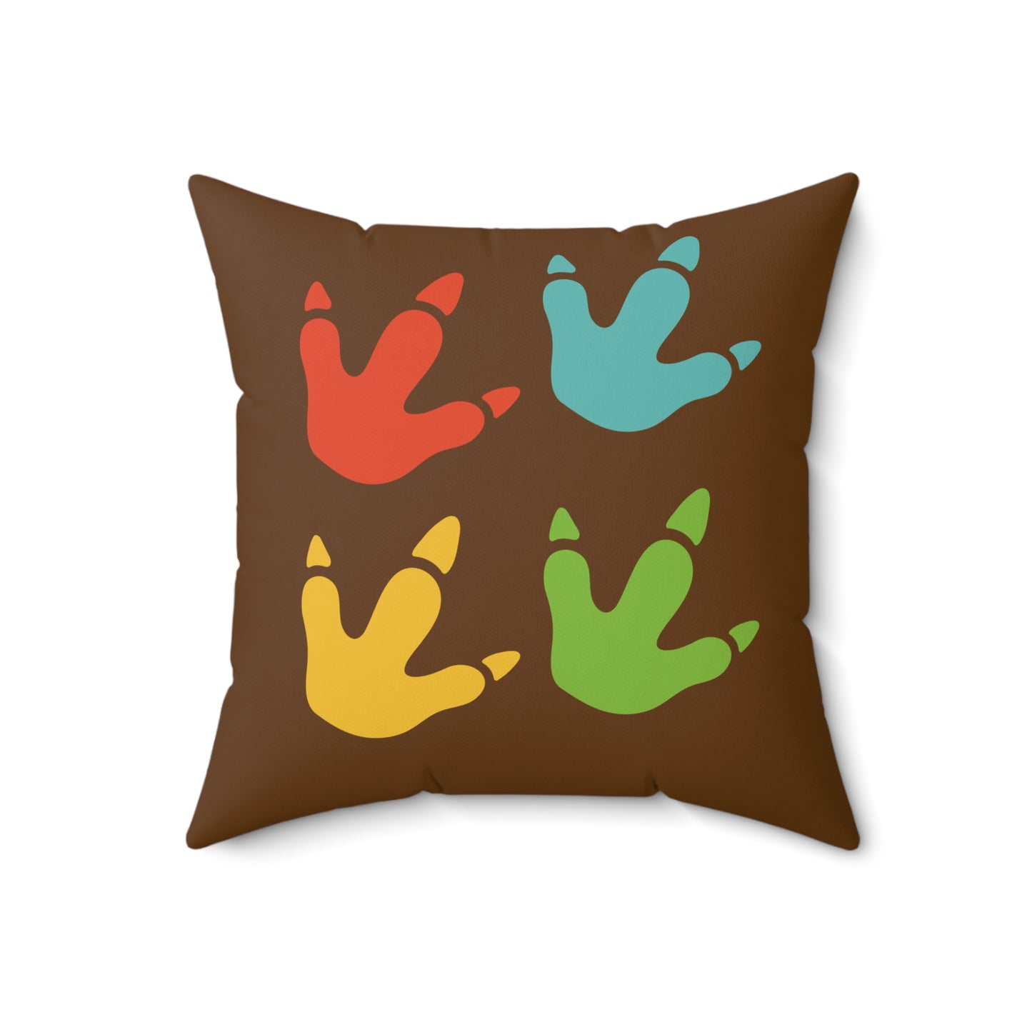 Dinosaur-Themed Spun Polyester Square Pillow, Great for Kids Rooms, Dinosaur Party Decor, Playroom Accent, Fun Gift