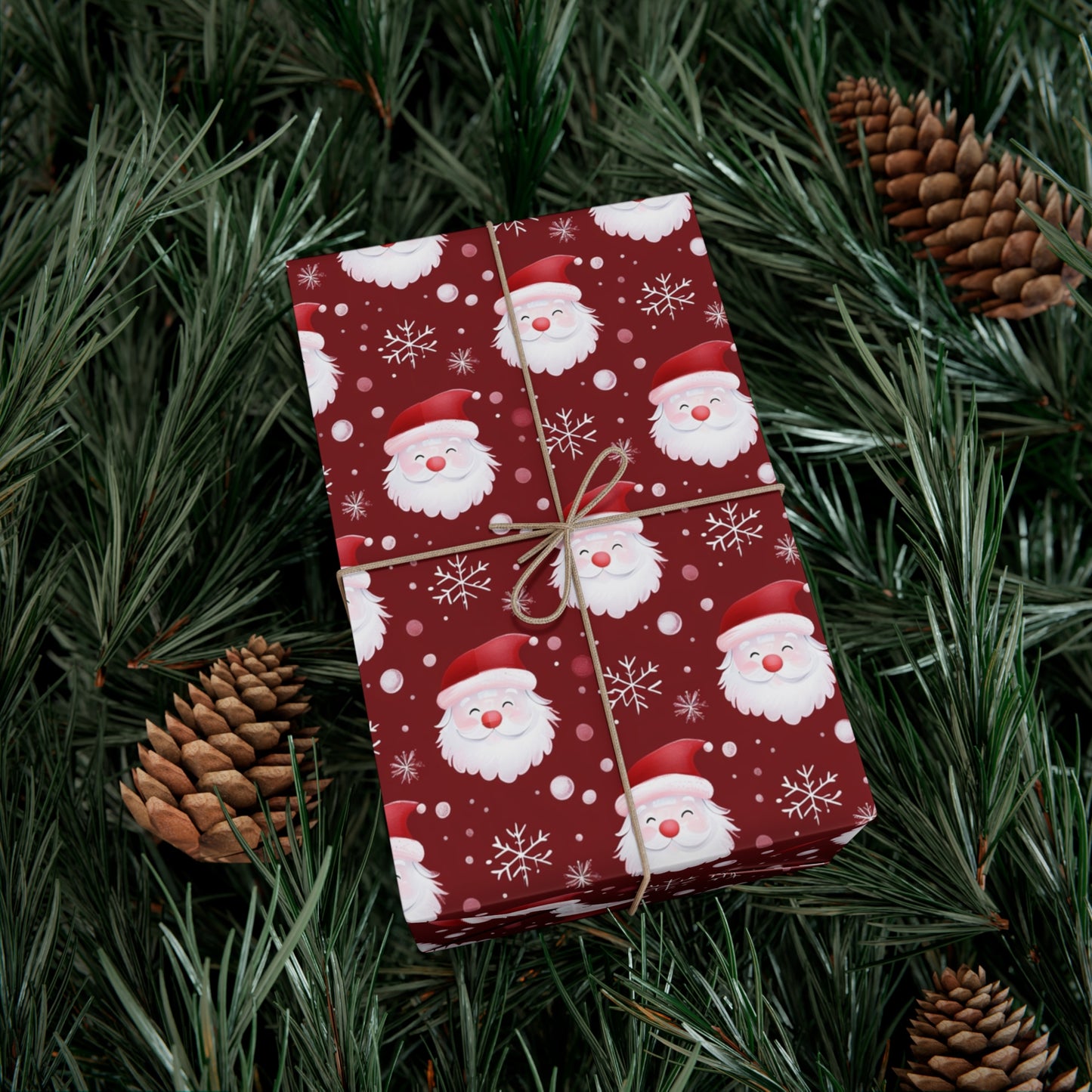 Wrapping Papers - Festive Santa Holiday Gift Wrap, Christmas Decorations, Seasonal Party Supply, Gift Wrap Roll