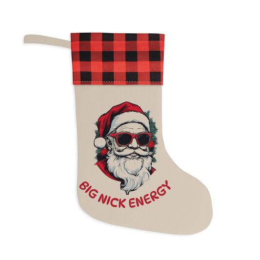 Funny Christmas Stocking, Big Nick Energy, Holiday Decor, Personalized Gift, Xmas Stocking, Festive Decoration