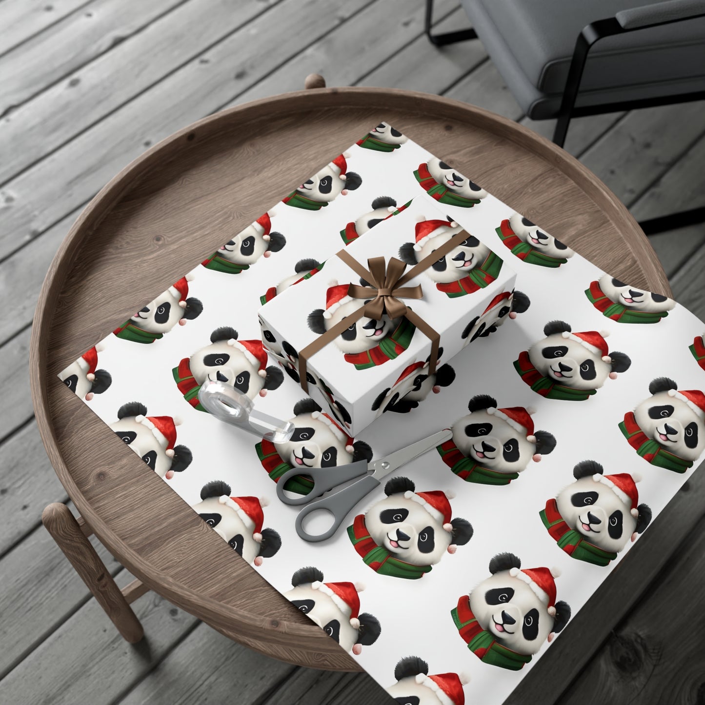 Wrapping Paper, Panda Gift Wrap, Cute Christmas Wrap, Eco-Friendly Packaging, Holiday Gift, Festive Decor, Panda Lover's Gift, Gift Wrapping