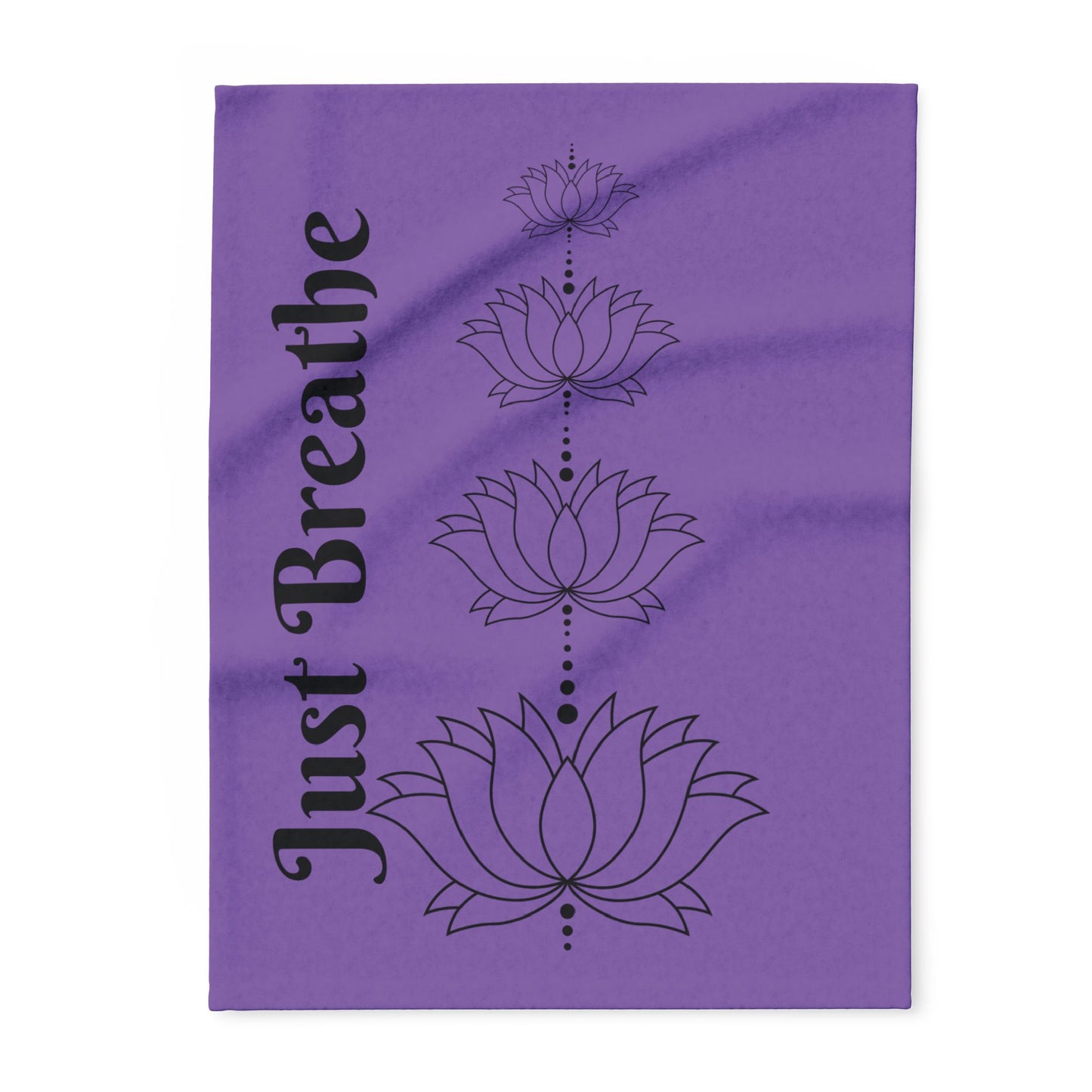 Lotus Flower Spiritual Fleece Blanket, Cozy Blanket for Meditation, Relaxation Gift, Yoga Blanket, Mindfulness Decor