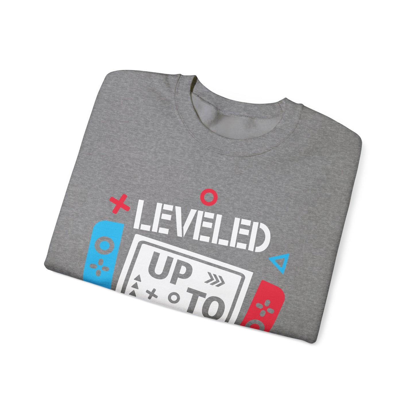 Leveled Up to Dad Sweatshirt - Unisex Gaming Crewneck for Fathers