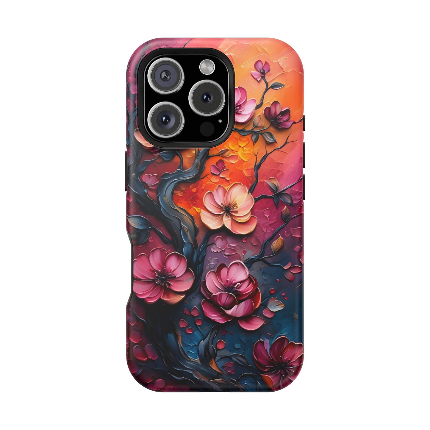 Floral Magnetic Tough Case - Colorful Flower Design Phone Cover, Gift for Her, Smartphone Accessories, Nature Lover, Unique