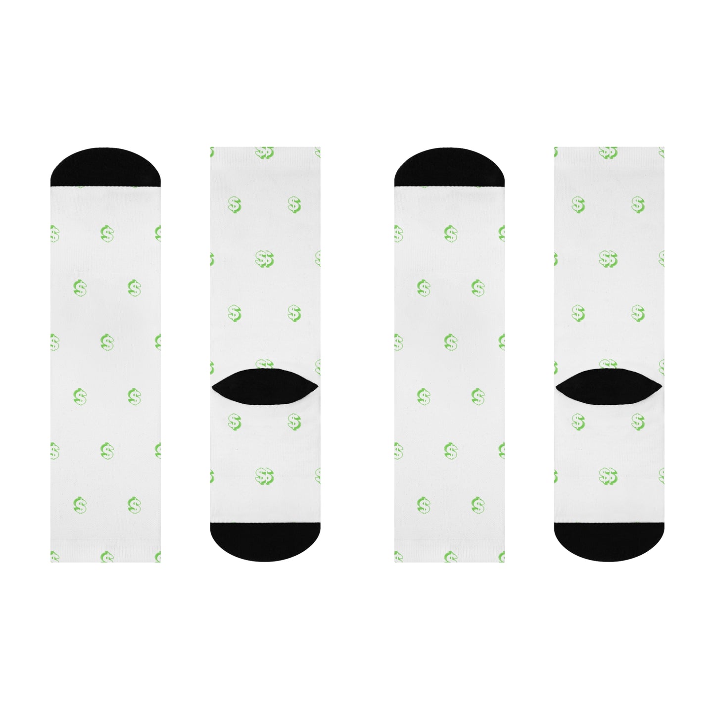 Fun Money Sign Cushioned Crew Socks | Cozy Gift for Financial Nerds, Birthday, Holiday, Casual Wear, Unique Fashion Statement