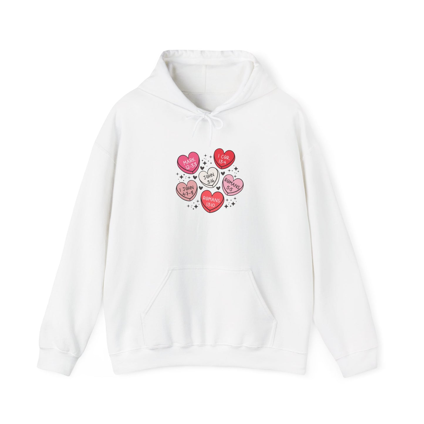 Love Heart Motif Hoodie - Valentine's Day Unisex Sweatshirt