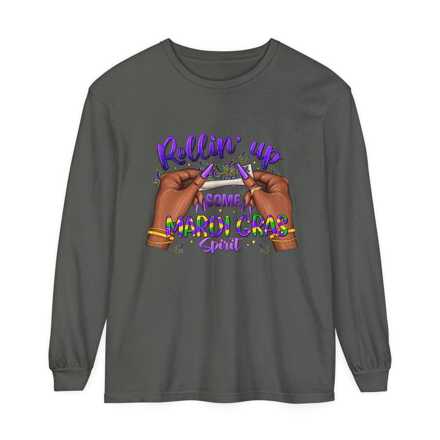 Mardi Gras Long Sleeve T-Shirt, Fun Mardi Gras 2024 Apparel, Unisex Party Tee, Gifts for Mardi Gras Enthusiasts, Festival Wear