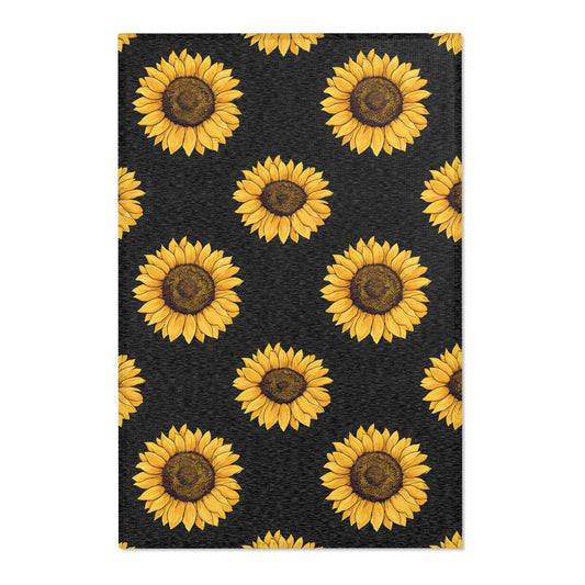 Sunflower Area Rug, Boho Home Decor, Vintage Floral Floor Mat, Living Room Accessory, Perfect for Gifts & Weddings