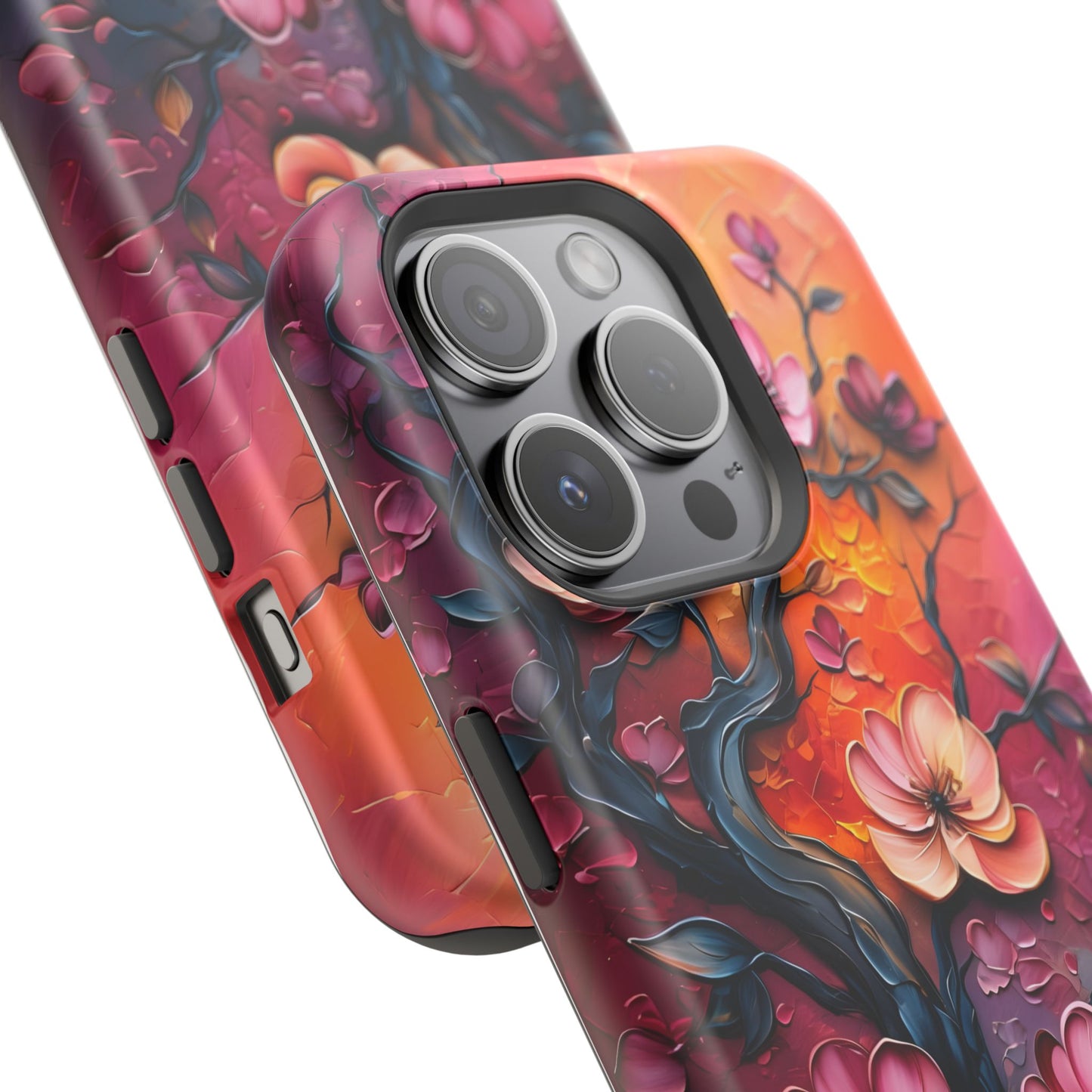 Floral Magnetic Tough Case - Colorful Flower Design Phone Cover, Gift for Her, Smartphone Accessories, Nature Lover, Unique