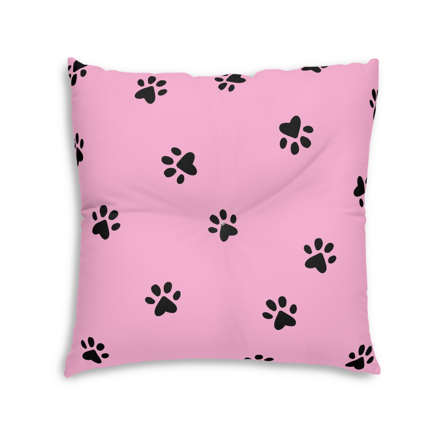 Cute Pet Paw Print Tufted Floor Pillow - Cozy Dog Cat Decor, Pink Pet Lover Gift, Lounge Cushion, Home Accents, Animal Theme