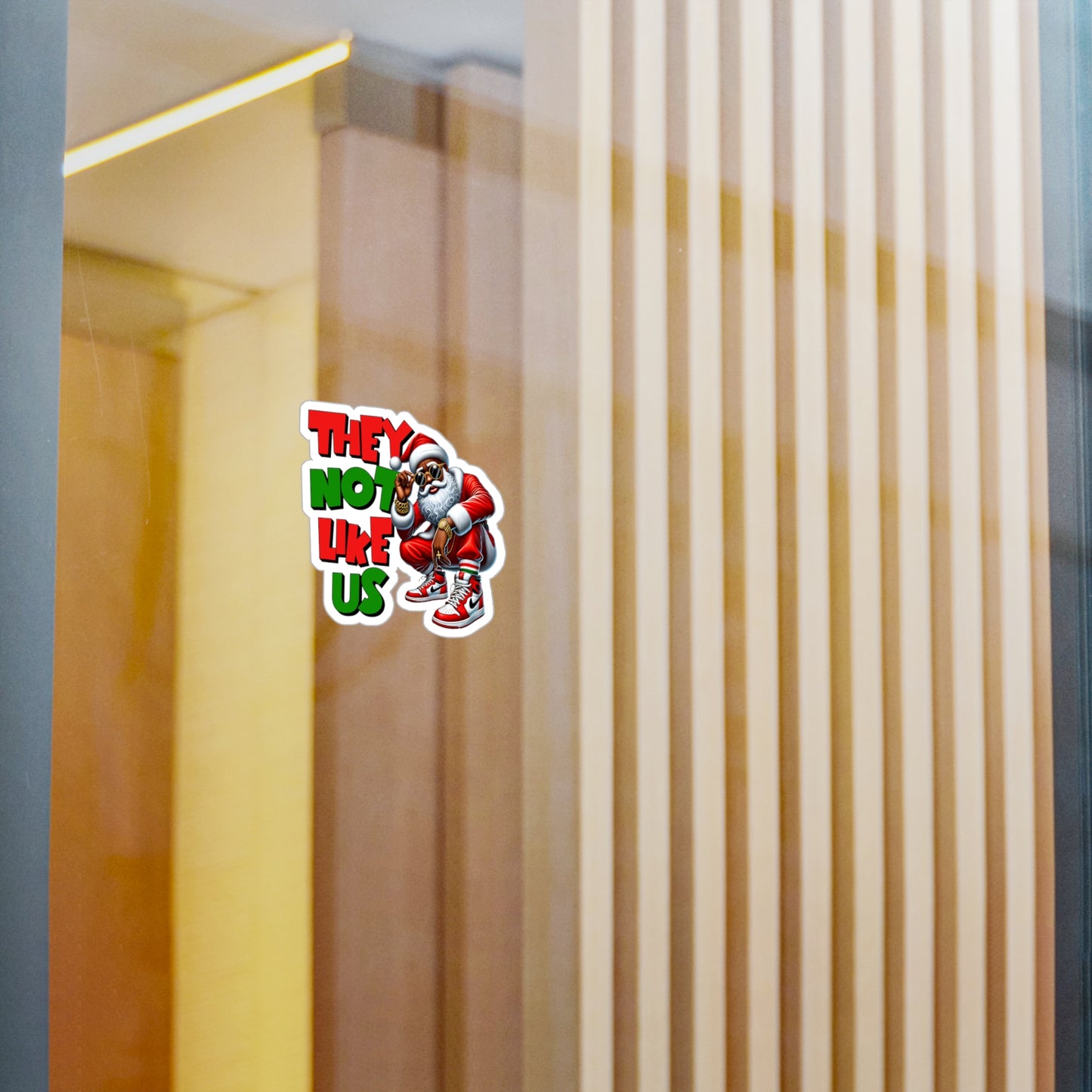 Festive Santa Vinyl Decals - "They Not Like Us" Stickers for Holiday Decor