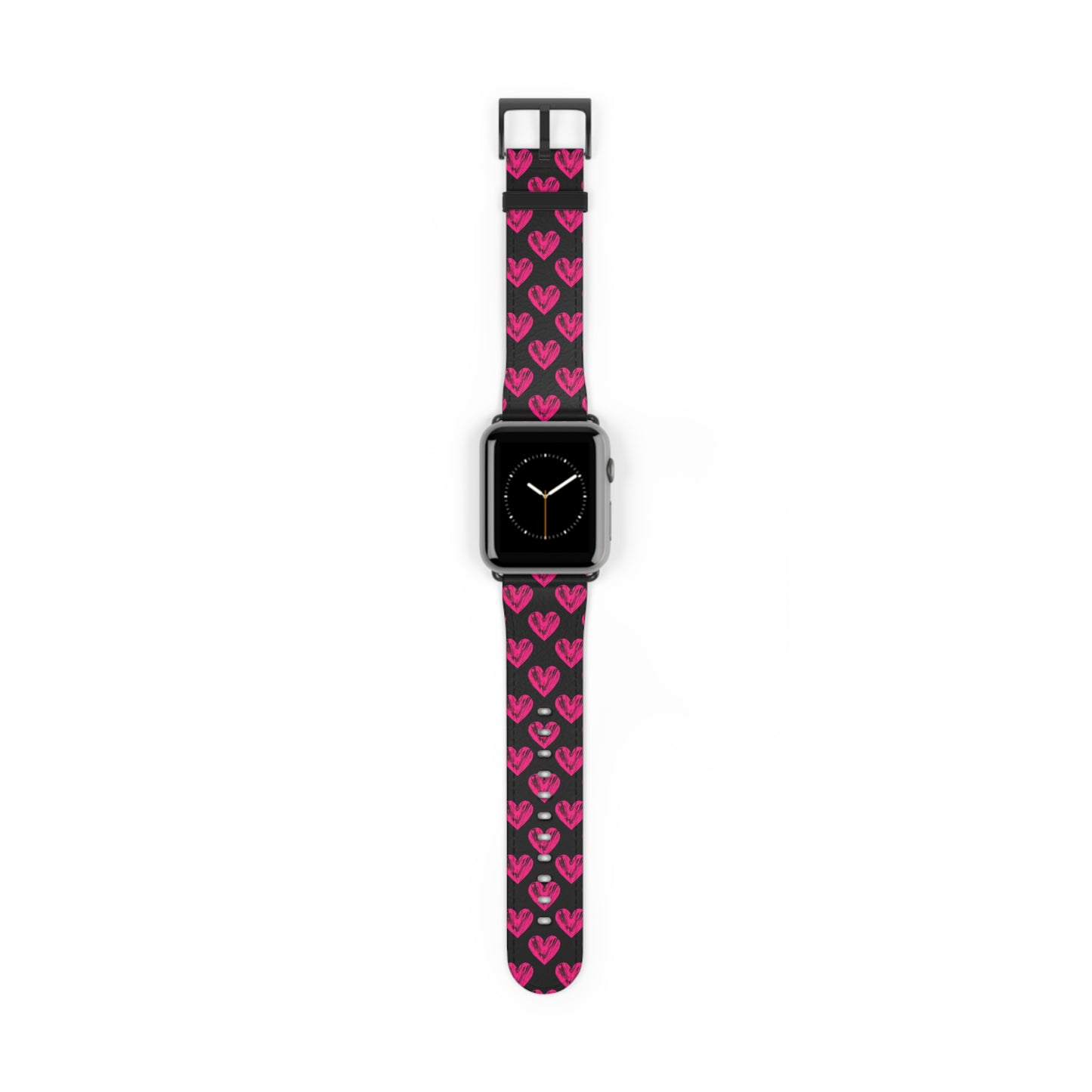 Heart Pattern Watch Band, Cute Smartwatch Strap, Pink Hearts Fitness Tracker Band, Valentine's Gift, Stylish Accessory