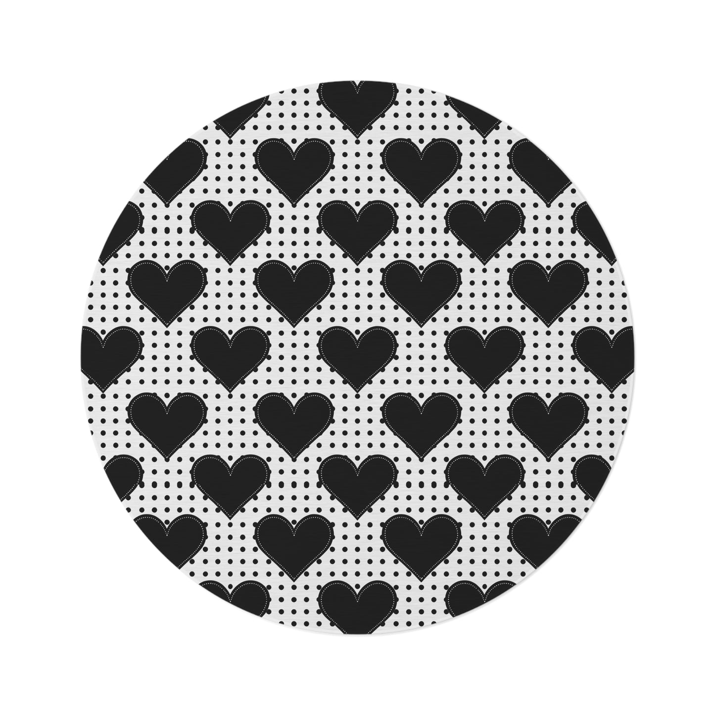 Modern Heart Pattern Round Rug - Stylish Home Decor