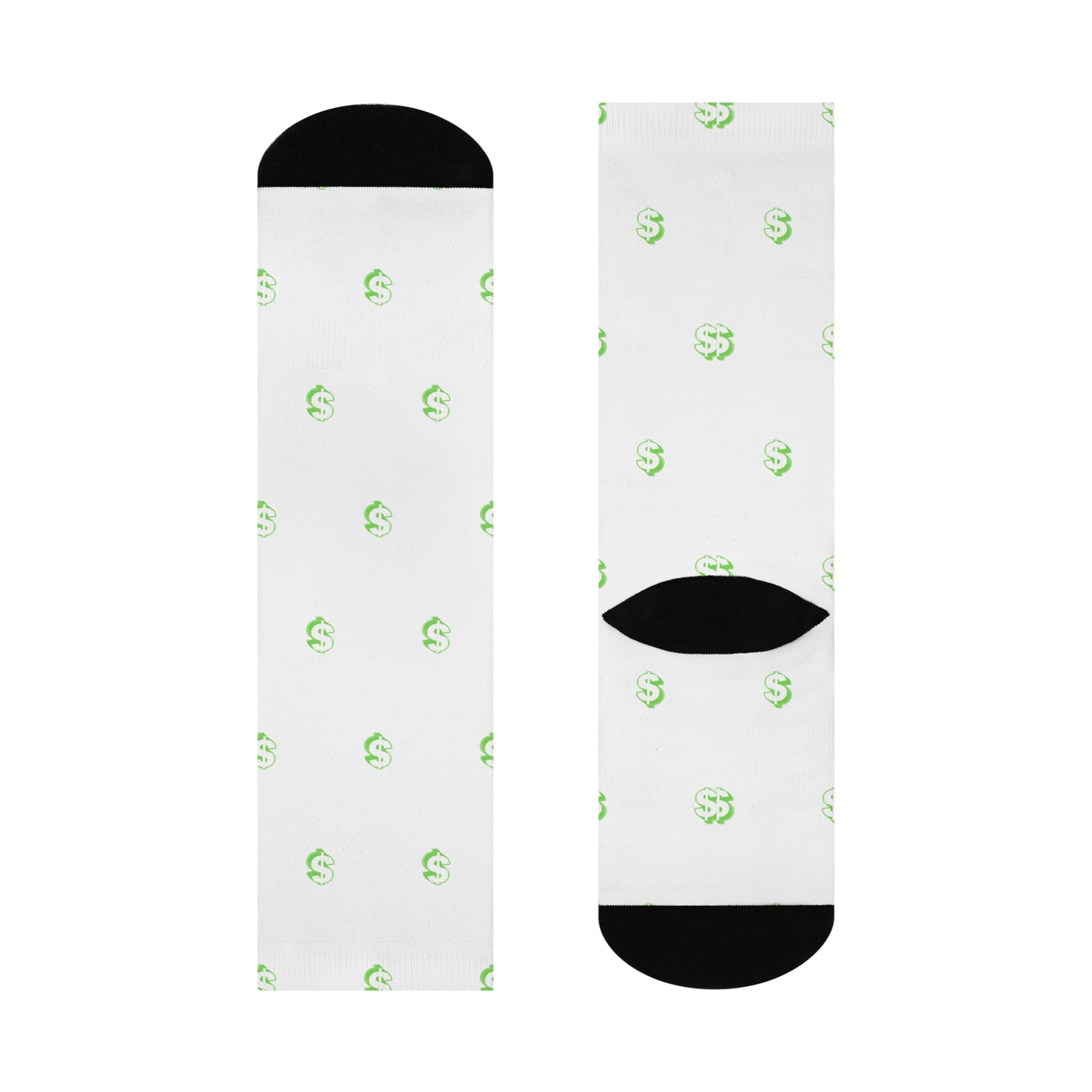 Fun Money Sign Cushioned Crew Socks | Cozy Gift for Financial Nerds, Birthday, Holiday, Casual Wear, Unique Fashion Statement