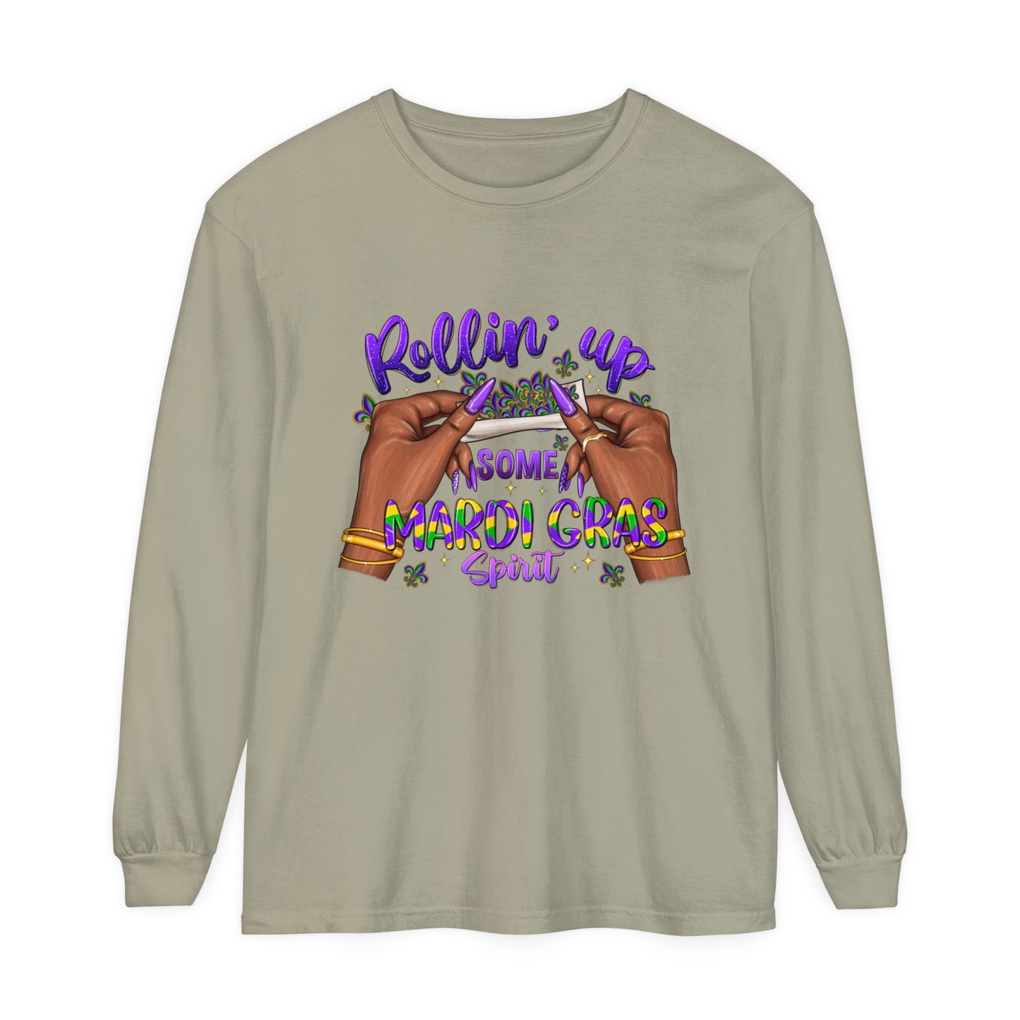 Mardi Gras Long Sleeve T-Shirt, Fun Mardi Gras 2024 Apparel, Unisex Party Tee, Gifts for Mardi Gras Enthusiasts, Festival Wear