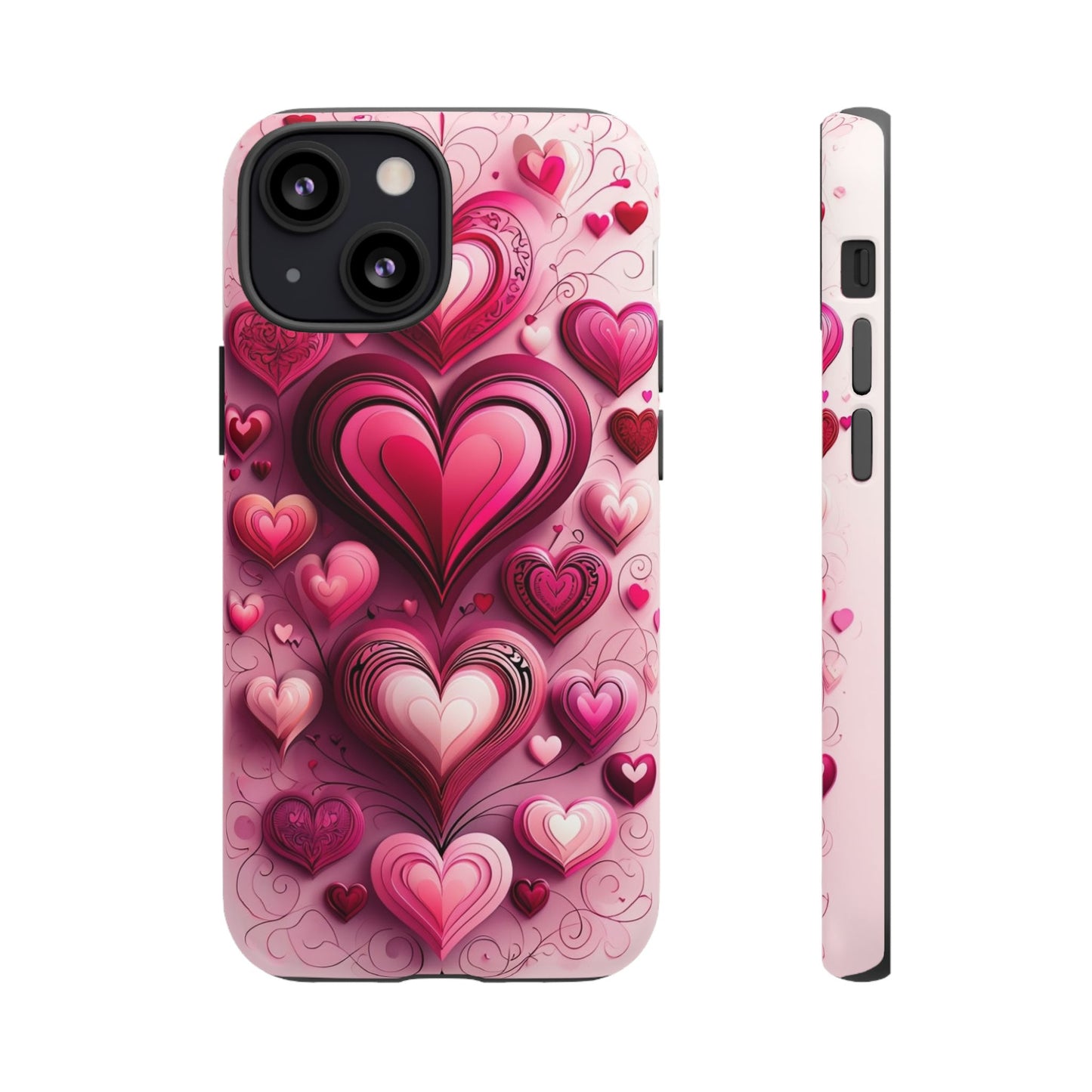 Romantic Phone Case, Cute Heart Design, Valentine's Day Gift, Love Theme Phone Cover, Gifts for Her, Floral Heart Case