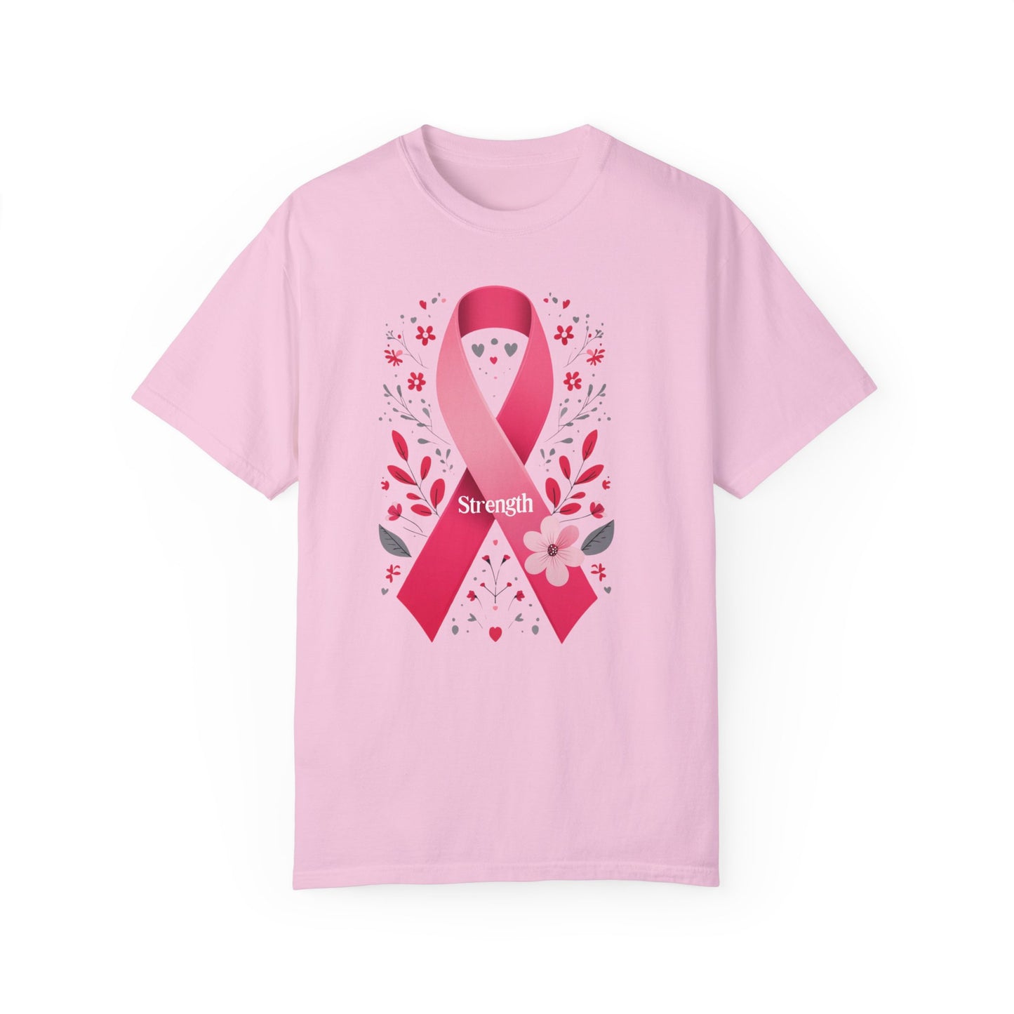 Strength Awareness Unisex T-Shirt, Pink Ribbon Support Tee, Cute Cancer Awareness Shirt, Gift for Her, Thoughtful Donation Shirt